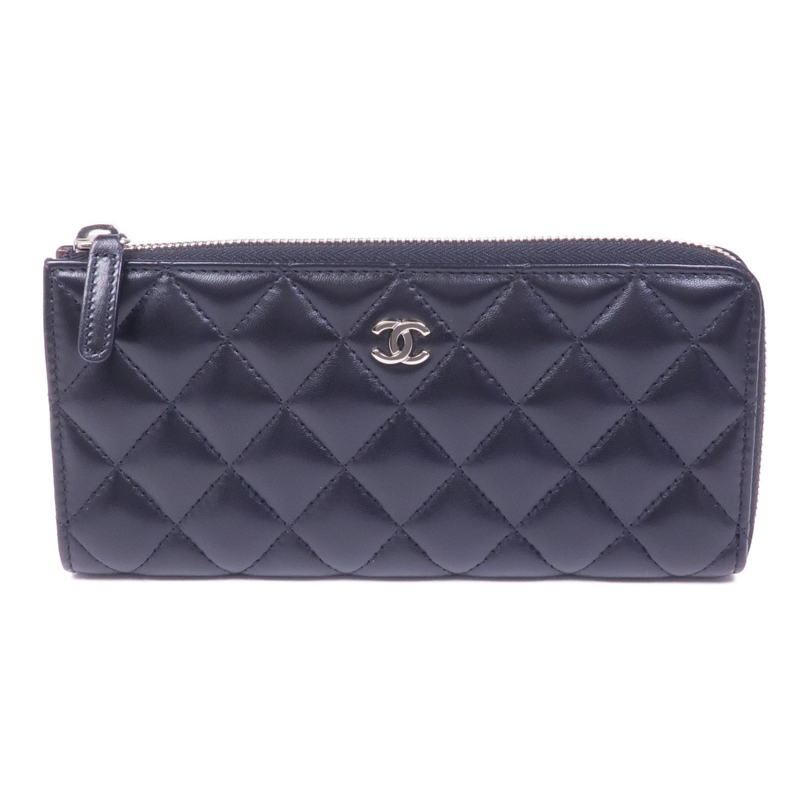 CHANEL 羊皮皮革Wallet銀扣長錢包