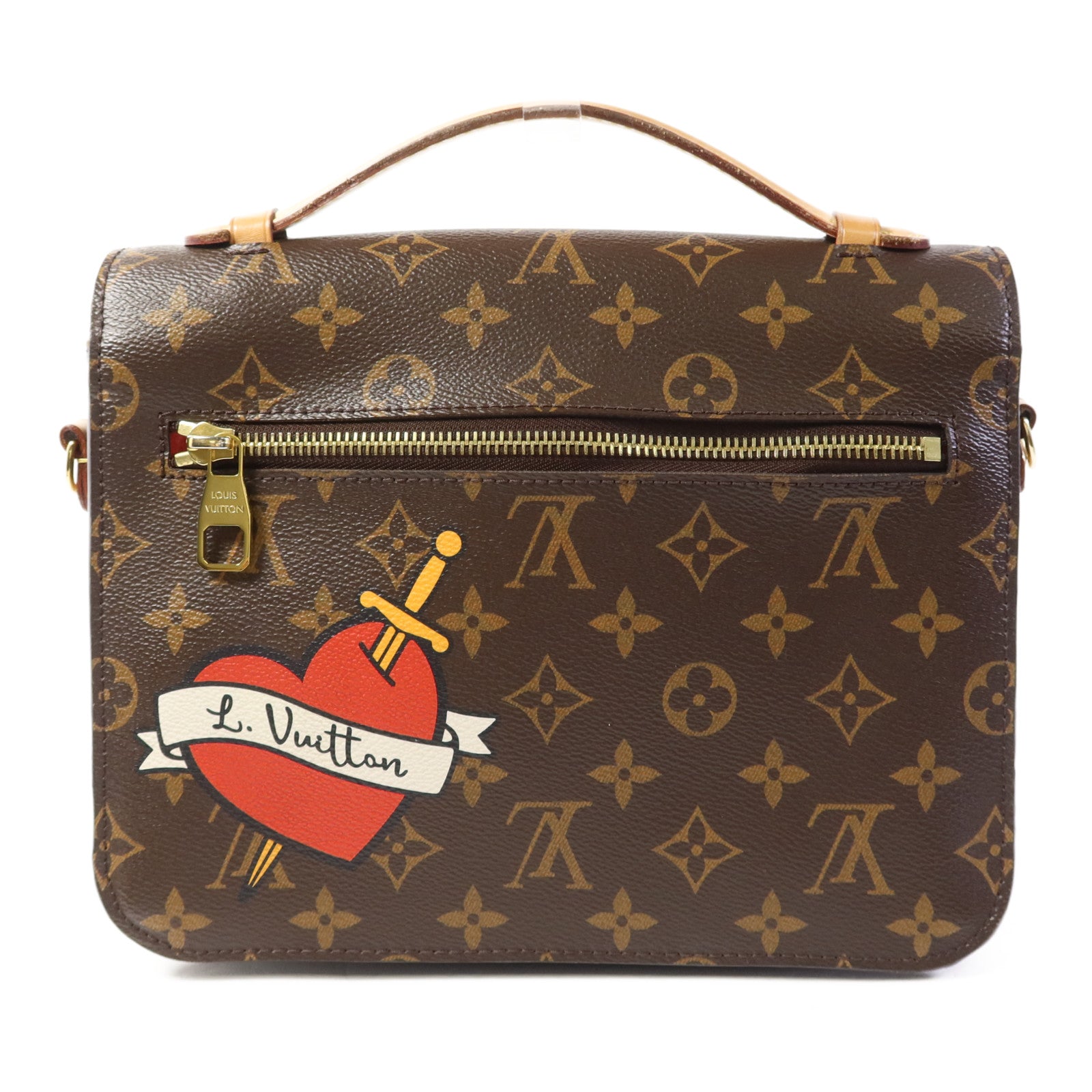 LOUIS VUITTON Monogram Patches Pochette Metis金扣手挽肩背兩用袋棕色