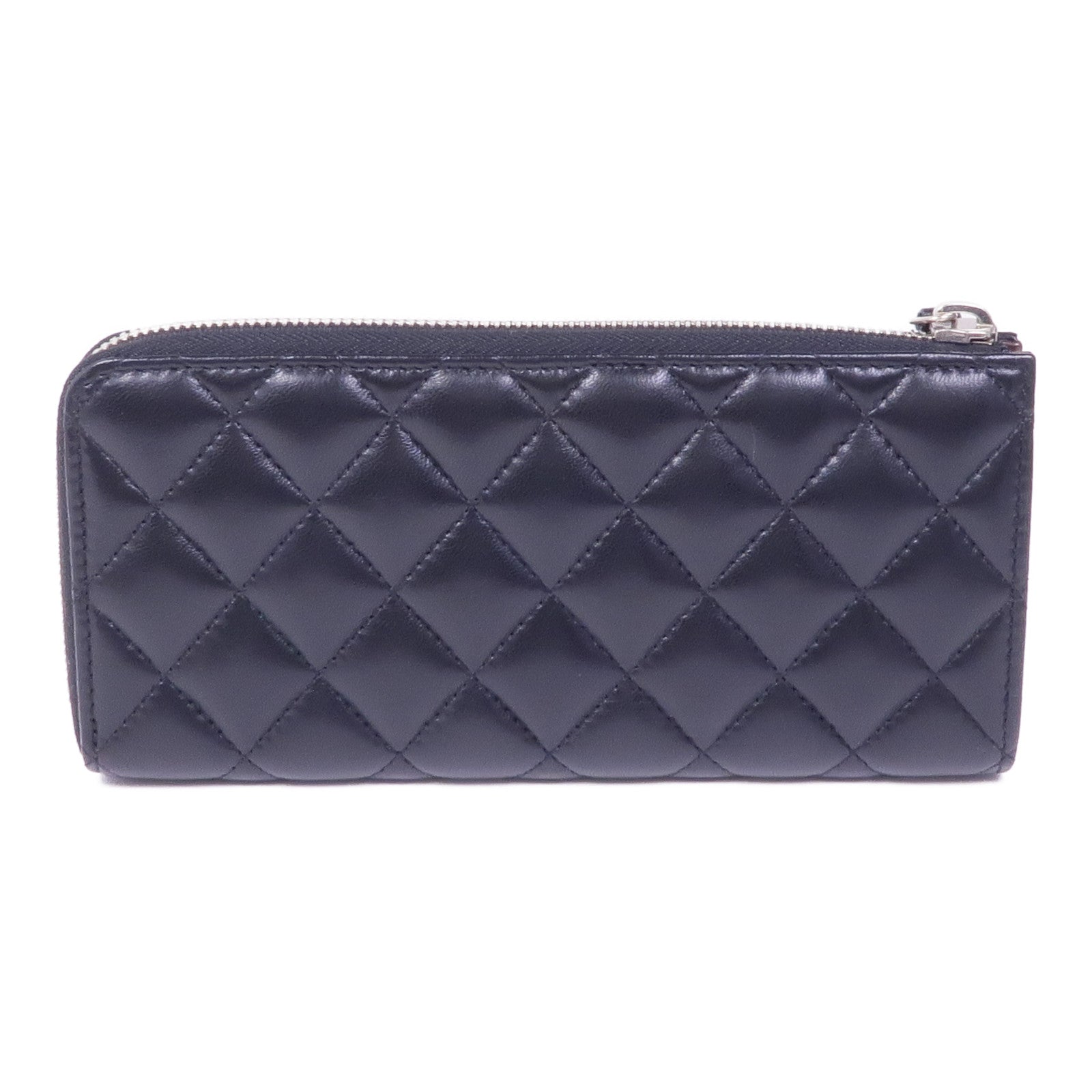 CHANEL 羊皮皮革Wallet銀扣長錢包