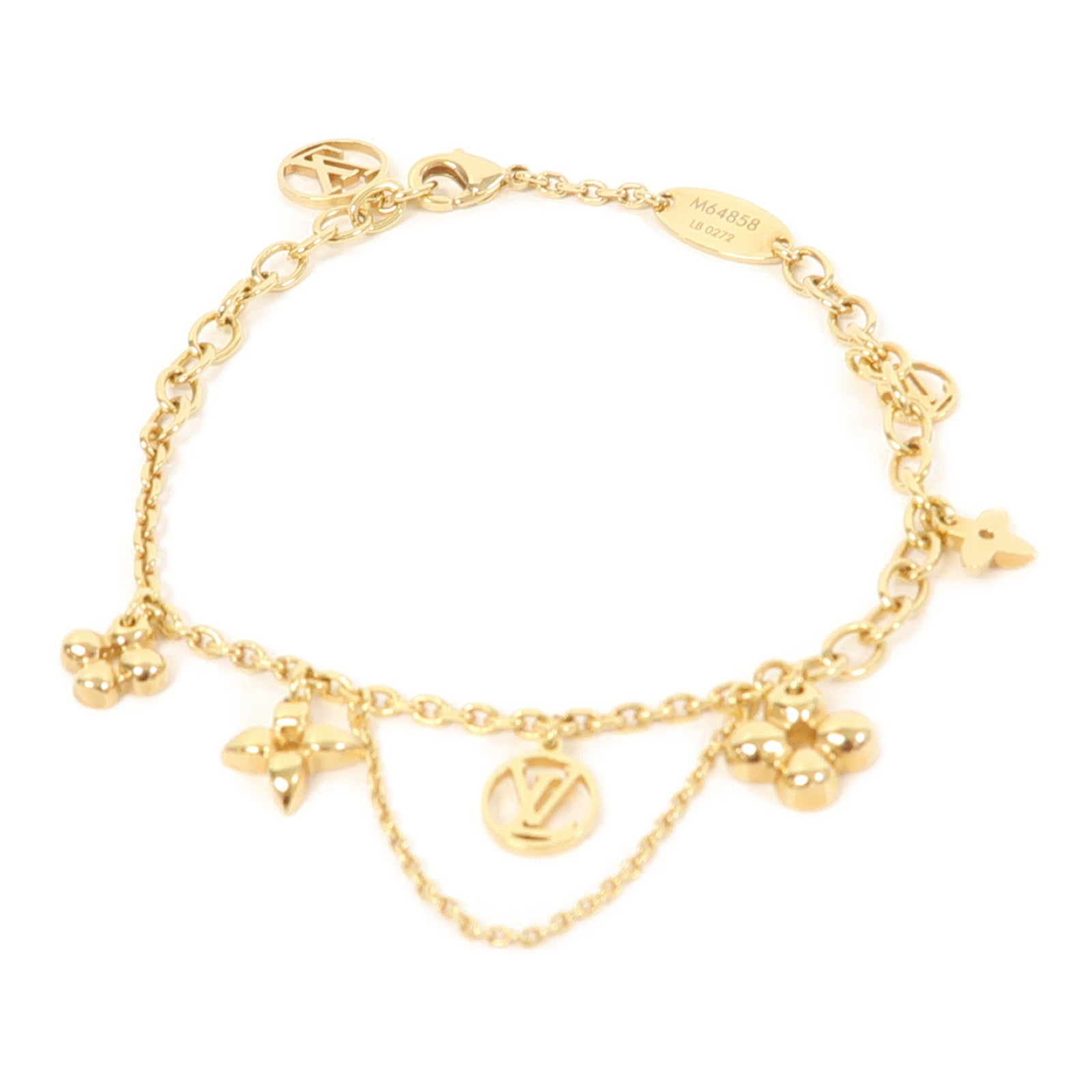 LOUIS VUITTON 金屬Blooming Supple Bracelet手鏈金色