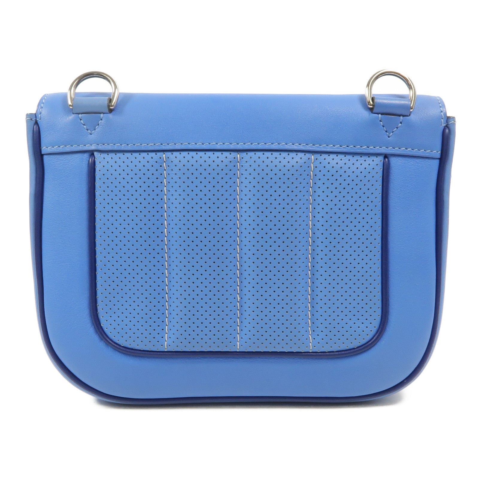 HERMES Swift皮革Berline Mini肩背袋Bleu Saphir