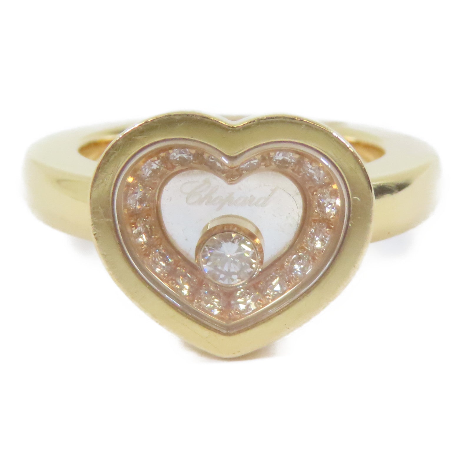 Chopard (PRICE DOWN) 0.10ct/0.24ct Happy Diamond Ring 18K Rose Pink Gold Chopard (PRICE DOWN) #51 US#5.5
