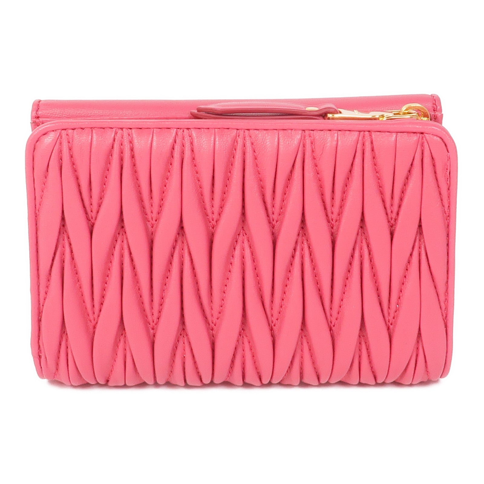 Miu Miu 牛皮皮革Matelasse金扣錢包