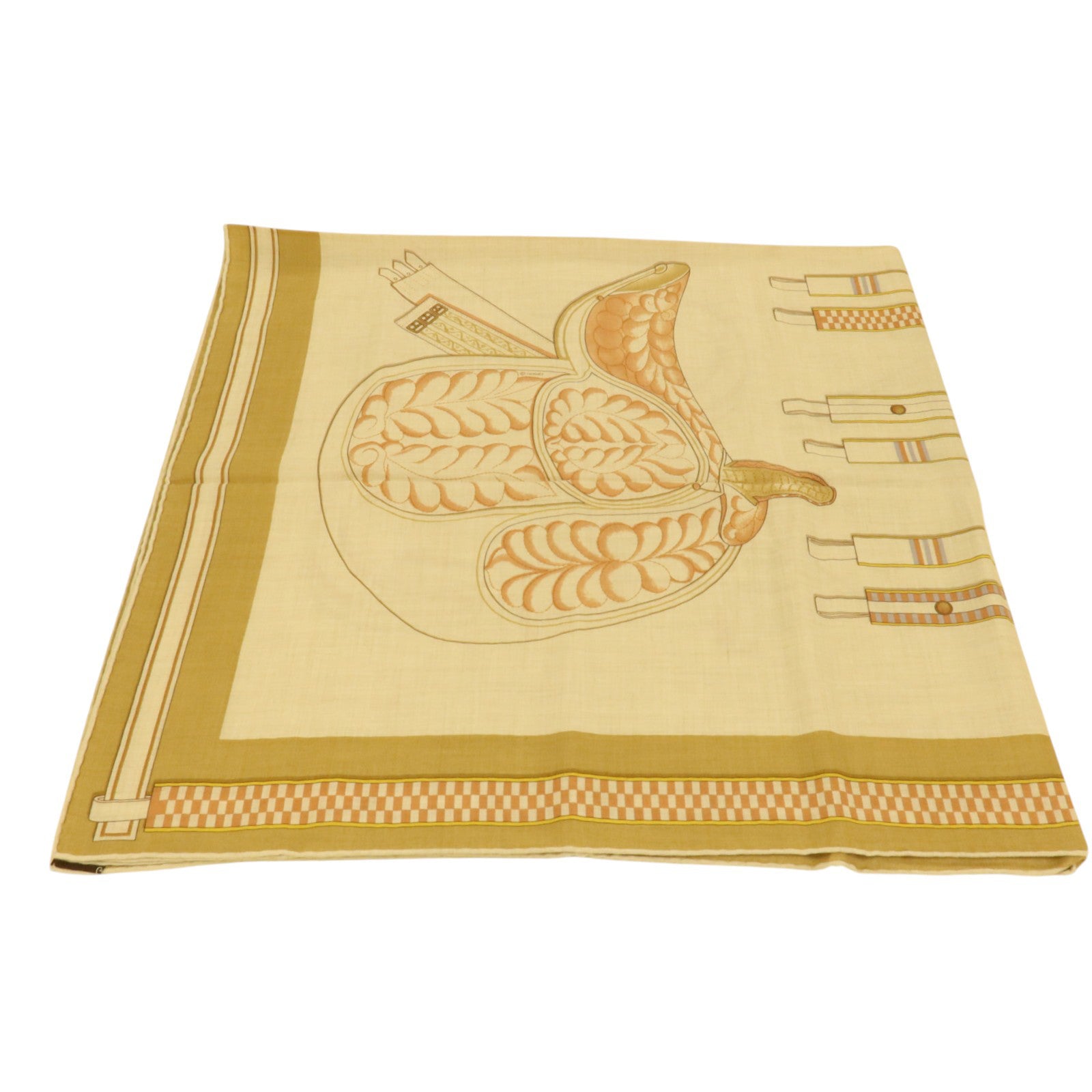 HERMES 羊絨/絲質Scarf 140x140絲巾