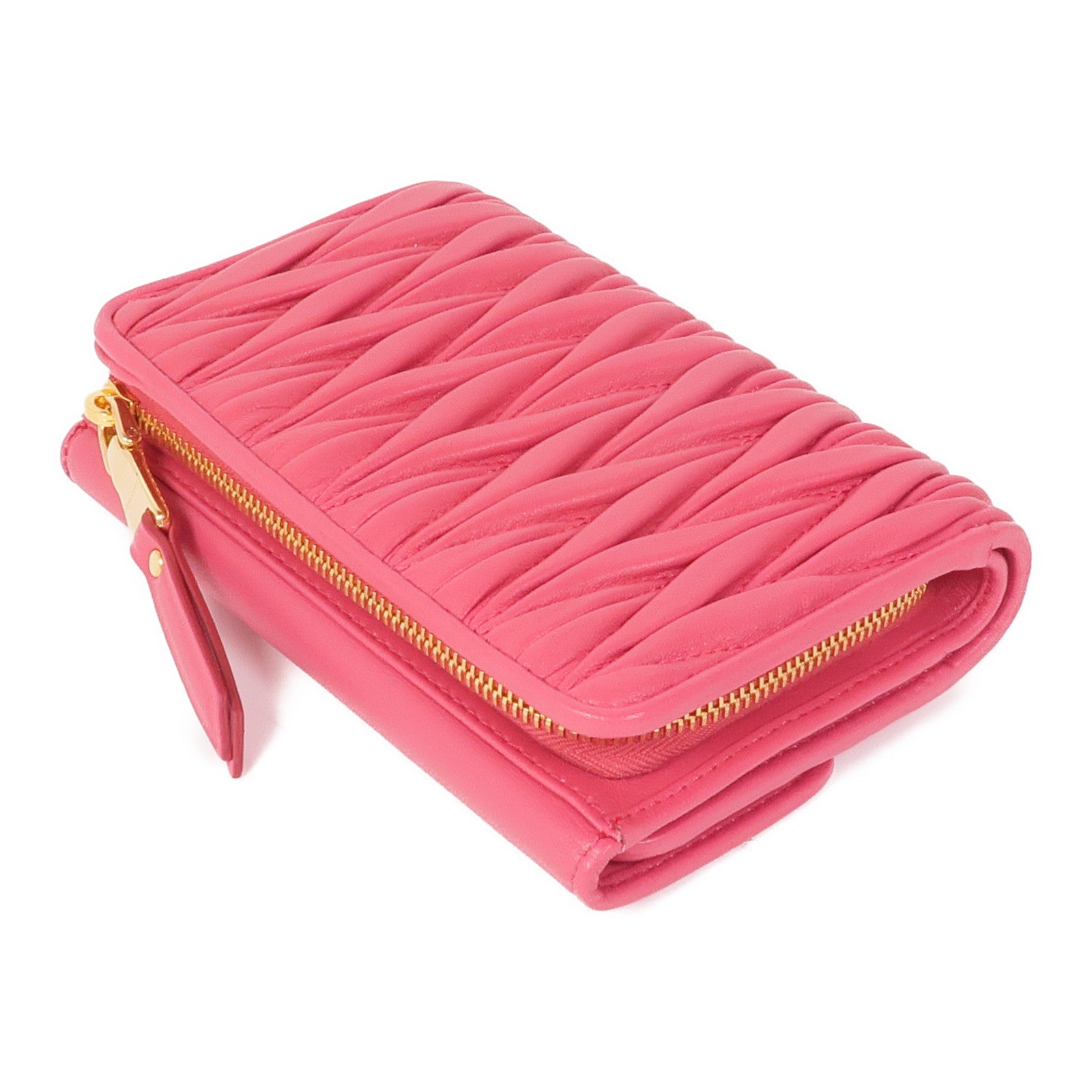 Miu Miu 牛皮皮革Matelasse金扣錢包