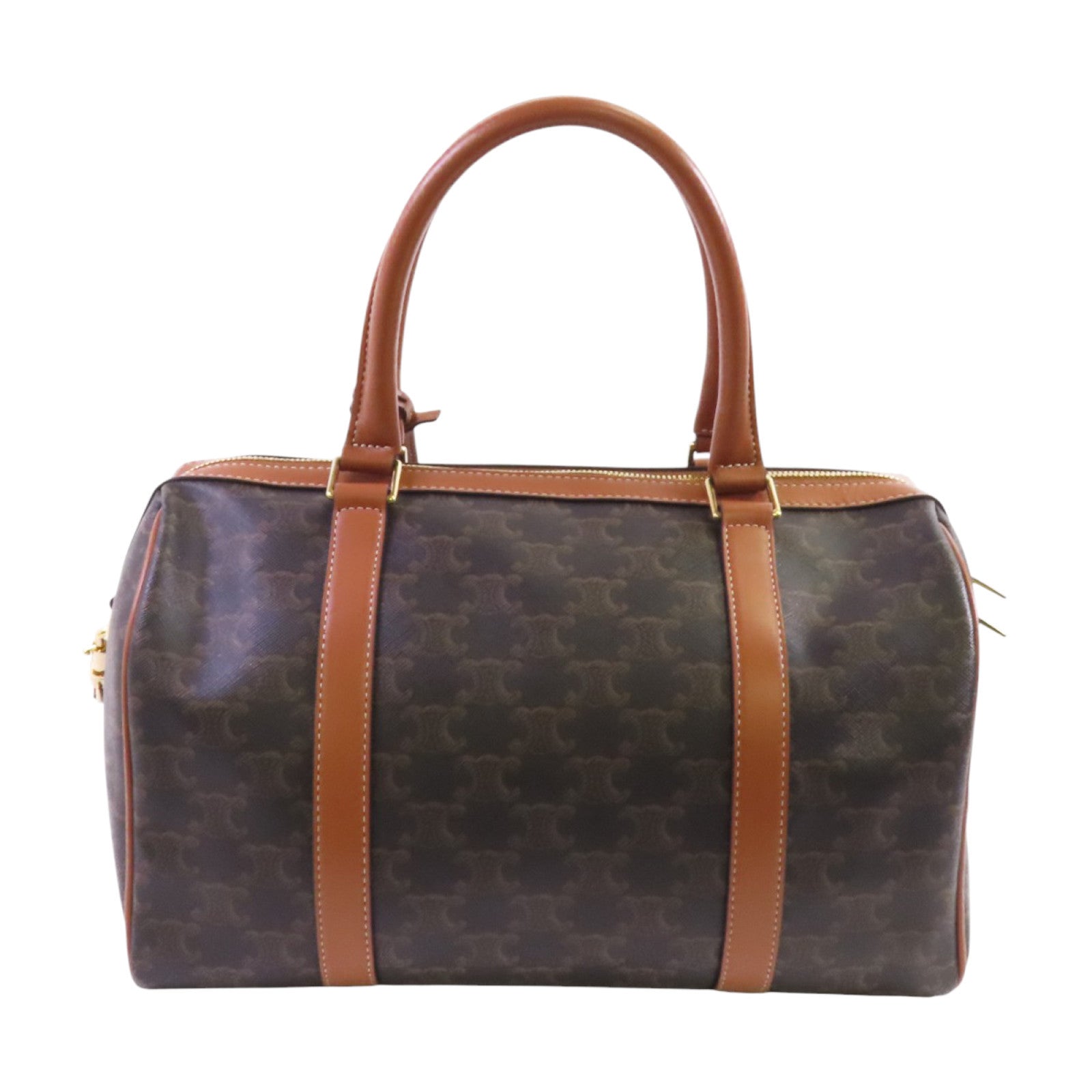 CELINE Triomphe帆布Large Boston金扣手挽肩背兩用袋