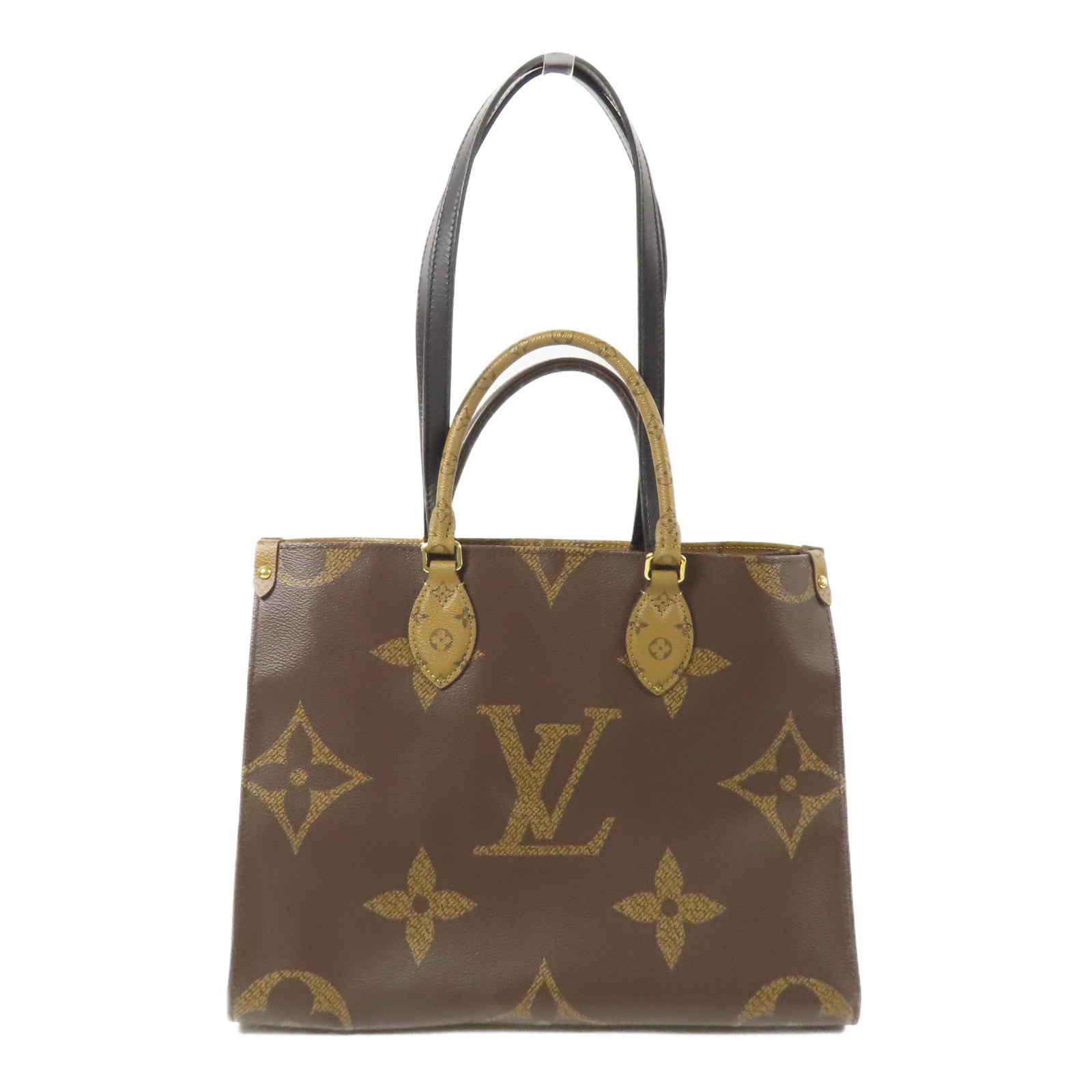 LOUIS VUITTON Monogram Giant On The Go MM金扣手挽肩背兩用袋
