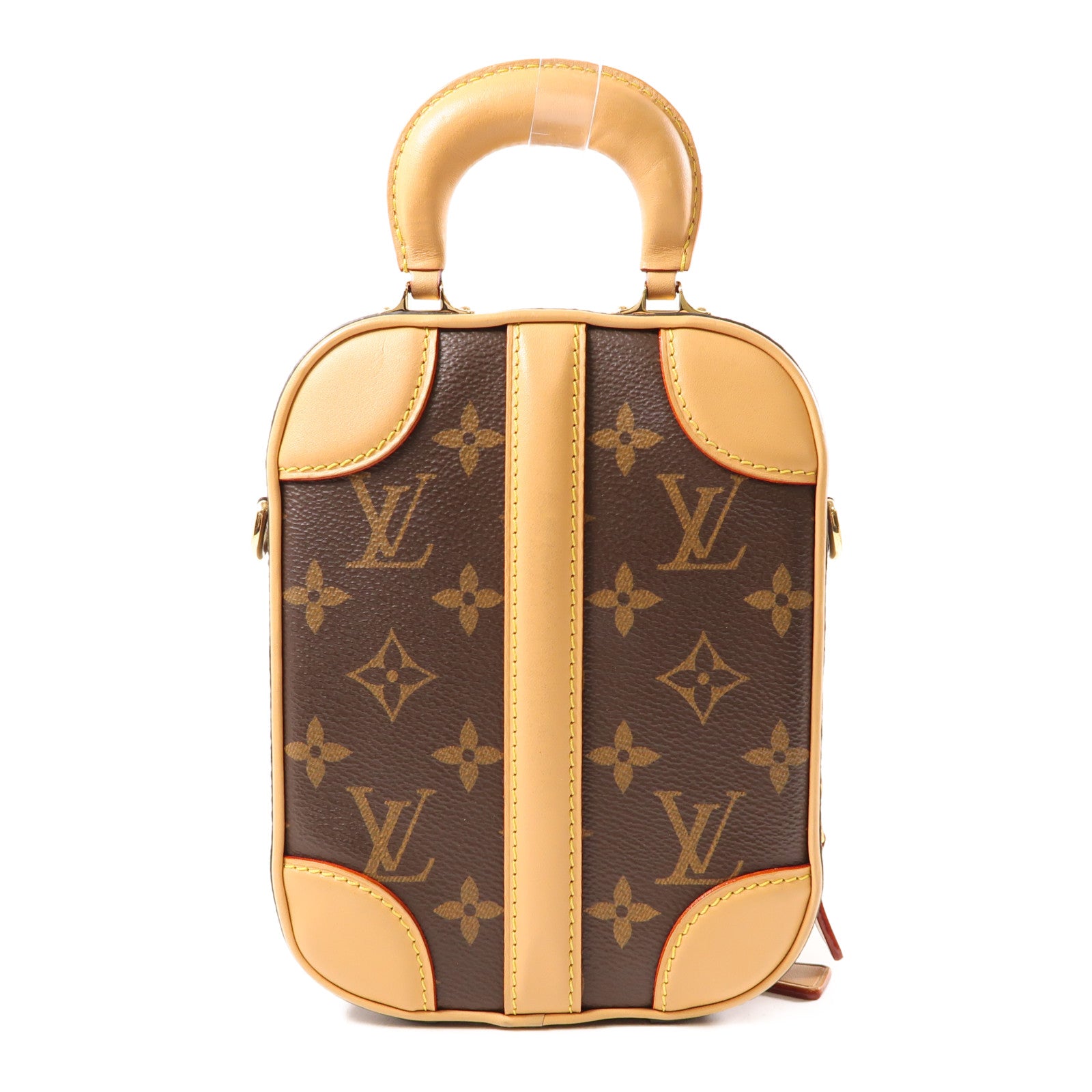 LOUIS VUITTON Monogram Valisette Vertical手挽肩背兩用袋棕色