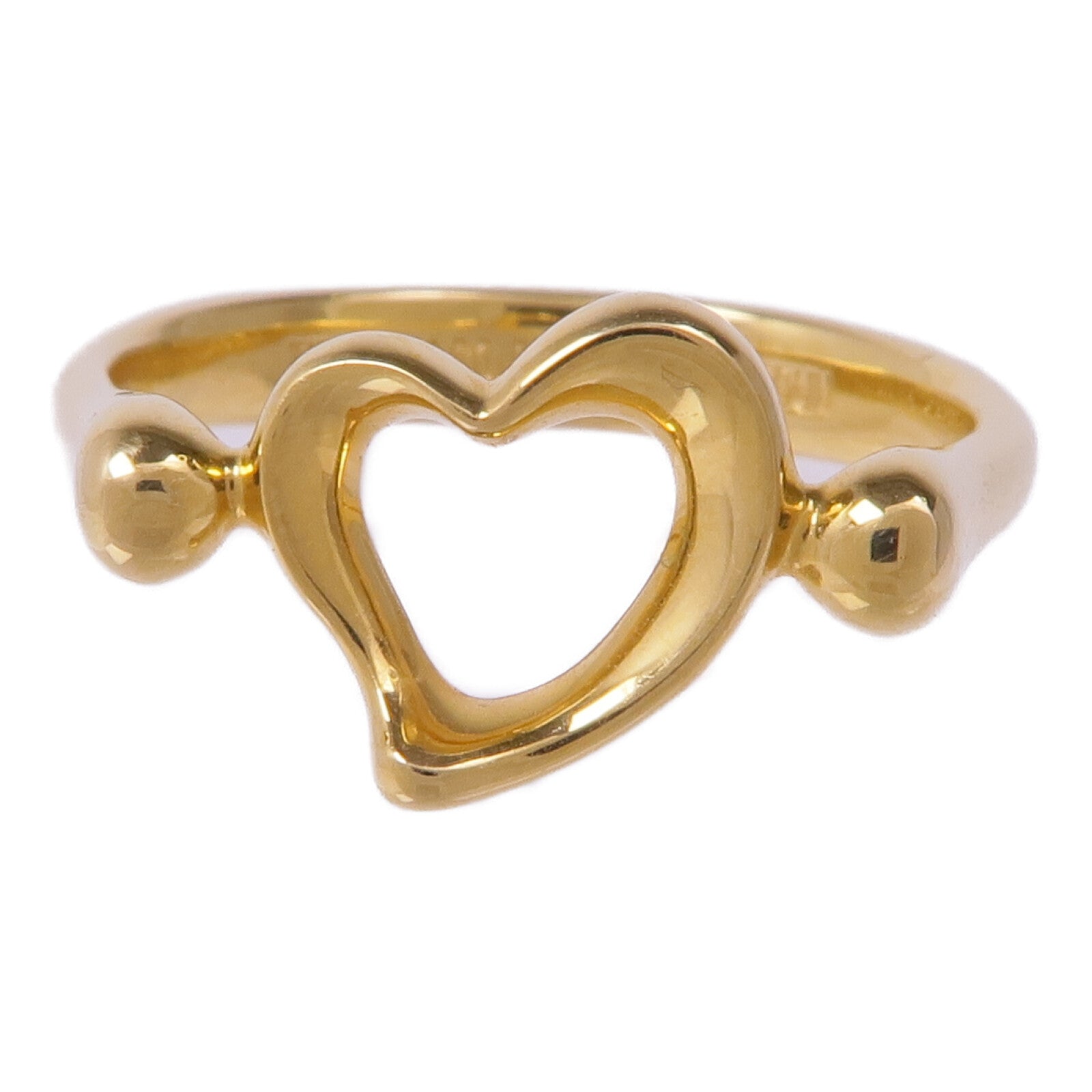 TIFFANY&CO 18K黃金Heart Ring戒指US#5.5
