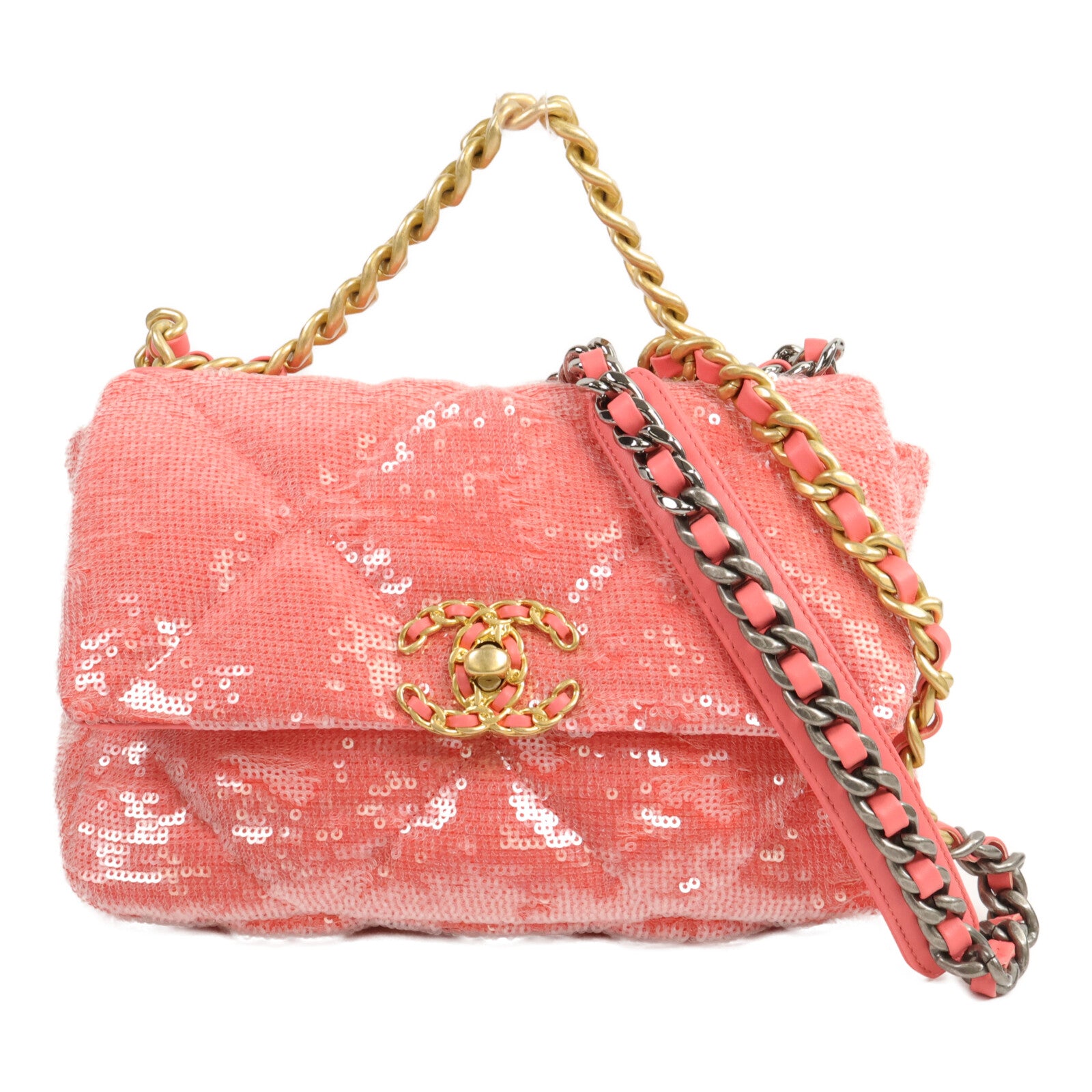 CHANEL 珠片Chanel 19 Sequin Flap Bag手挽肩背兩用袋