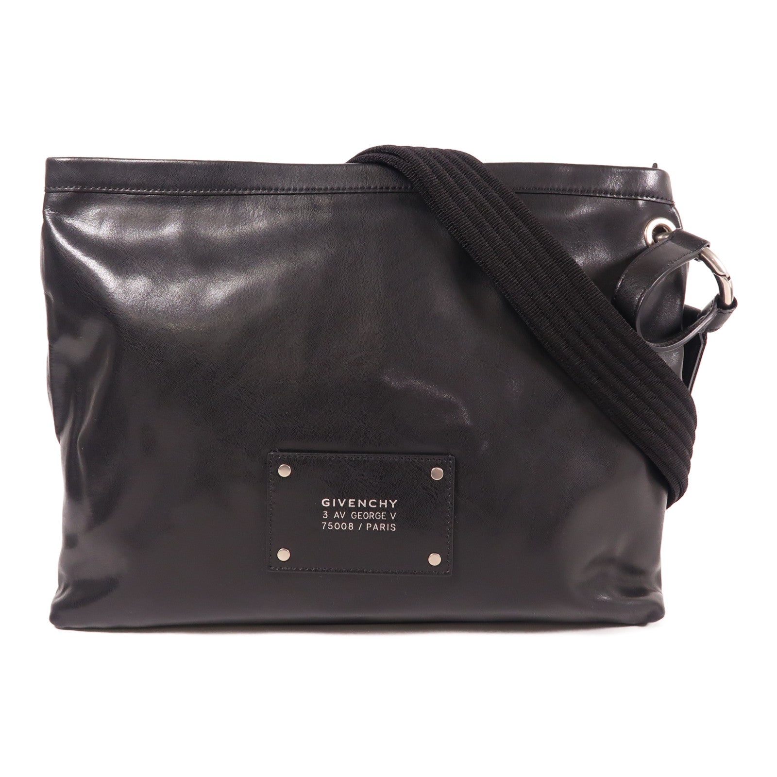 GIVENCHY 【激減優惠】牛皮皮革Shoulder Bag銀扣肩背袋