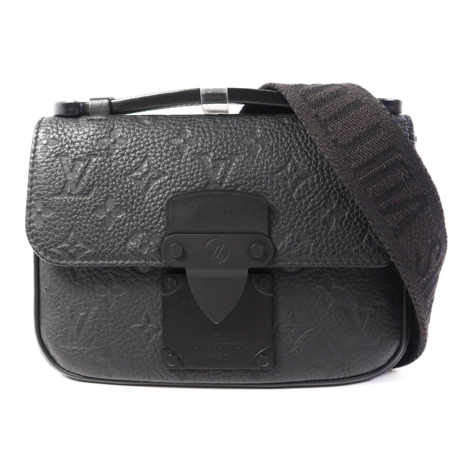 LOUIS VUITTON Taurillon Monogram S Lock Sling肩背袋