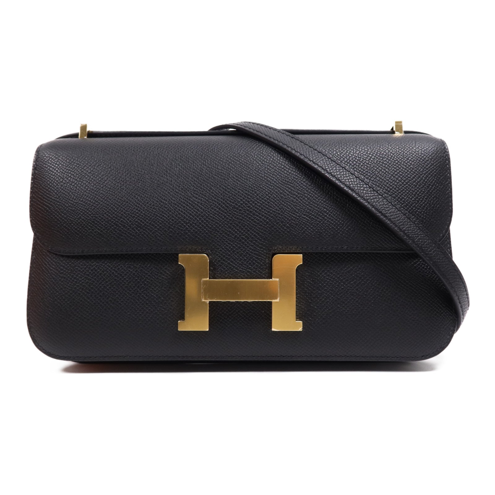 HERMES 【激減優惠】Epsom皮革Constance Elan金扣肩背袋Noir