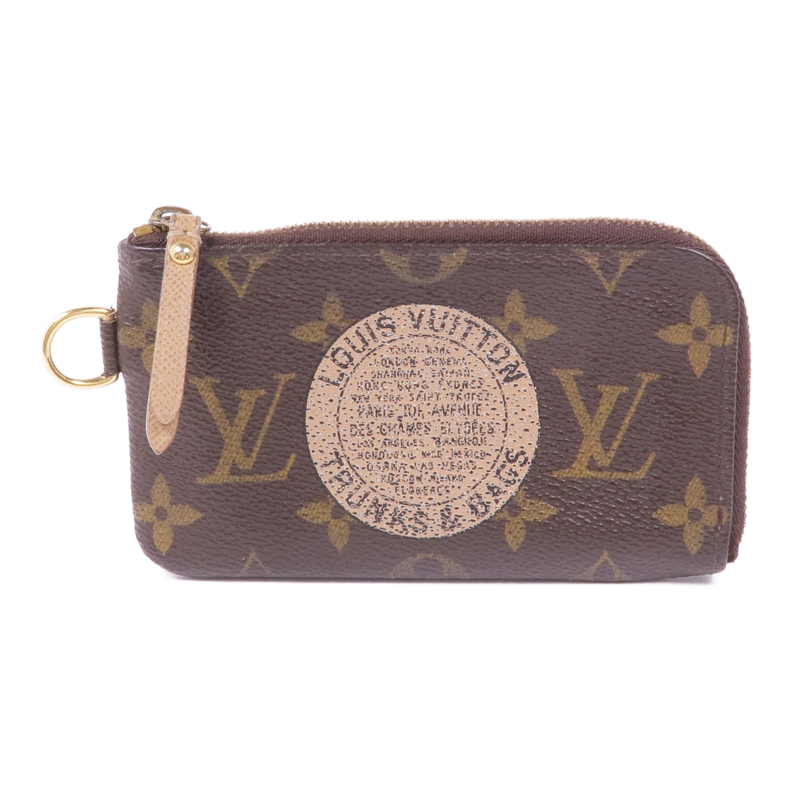 LOUIS VUITTON Monogram Pochette Cre T & B金扣零錢包