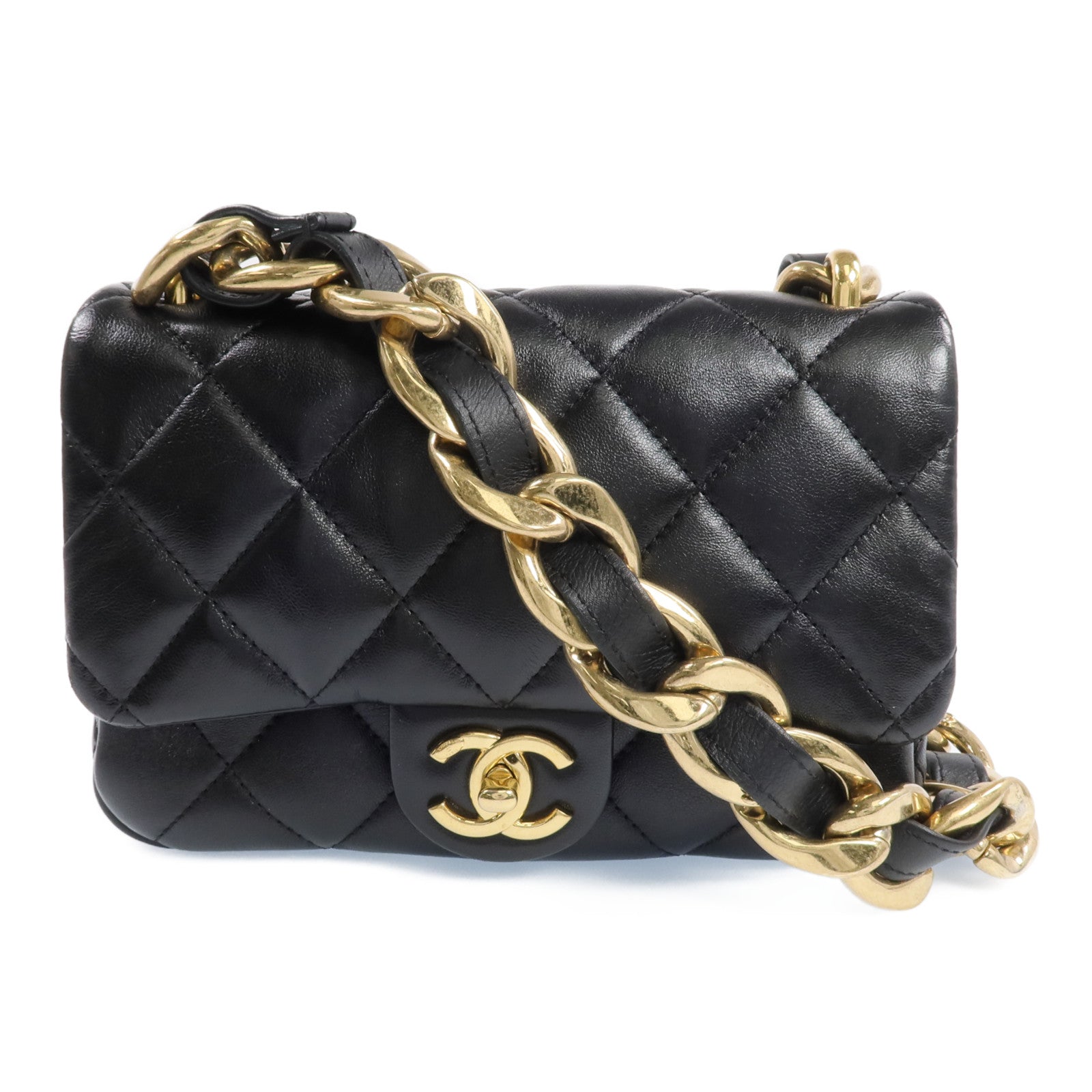 CHANEL 【激減優惠】牛皮皮革Chain Shoulder Bag金扣鏈帶肩背袋