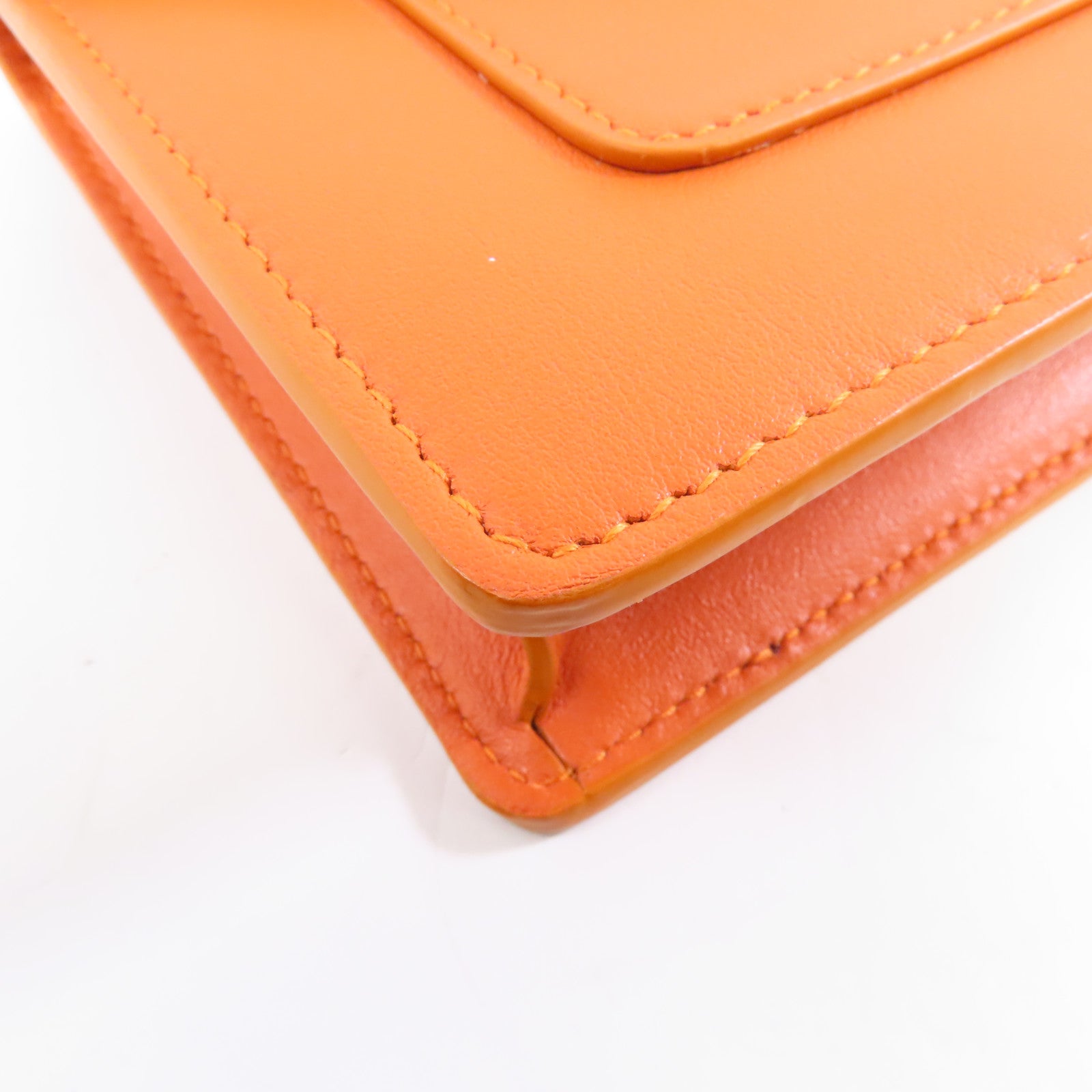 BVLGARI 【激減優惠】牛皮皮革Chain Shoulder金扣鏈帶肩背袋橙色