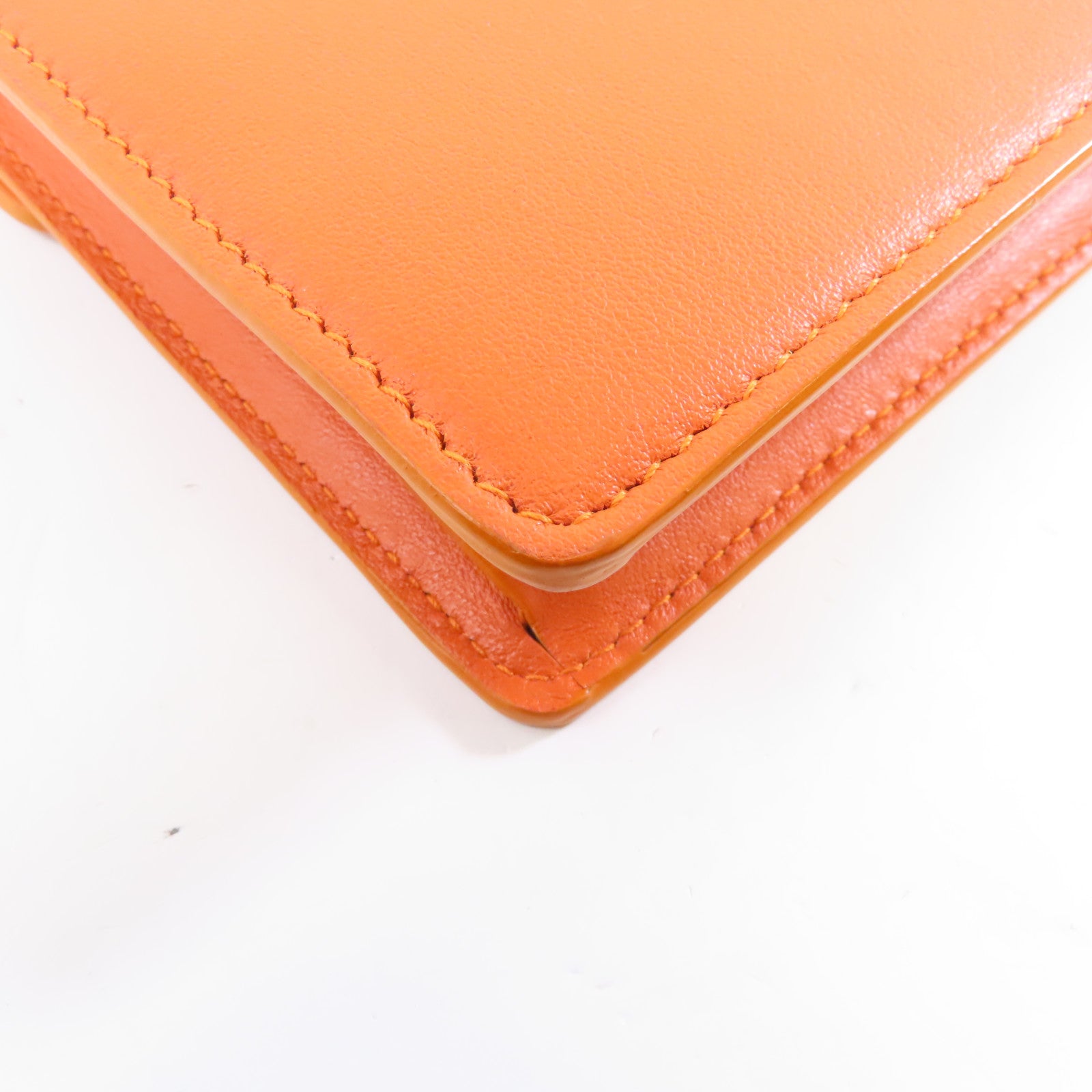 BVLGARI 【激減優惠】牛皮皮革Chain Shoulder金扣鏈帶肩背袋橙色