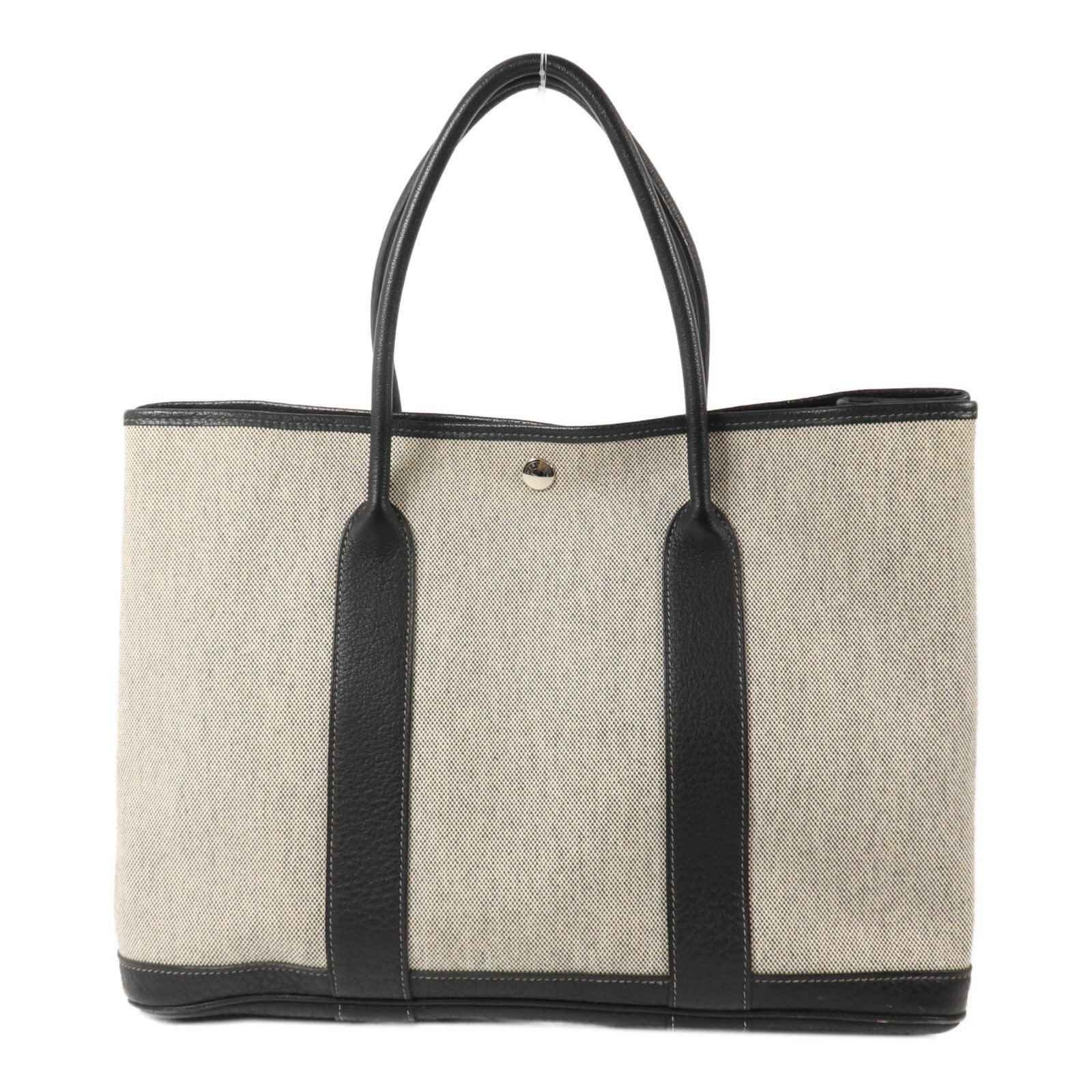 HERMES 帆布Garden Party PM手挽袋Noir