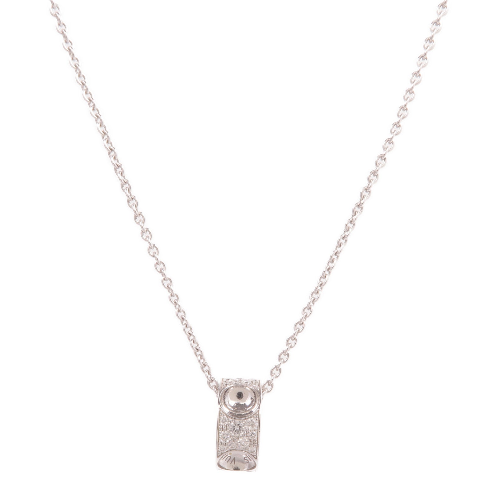 LOUIS VUITTON 18K白金Empreinte Pendant Diamonds鑽石項鍊