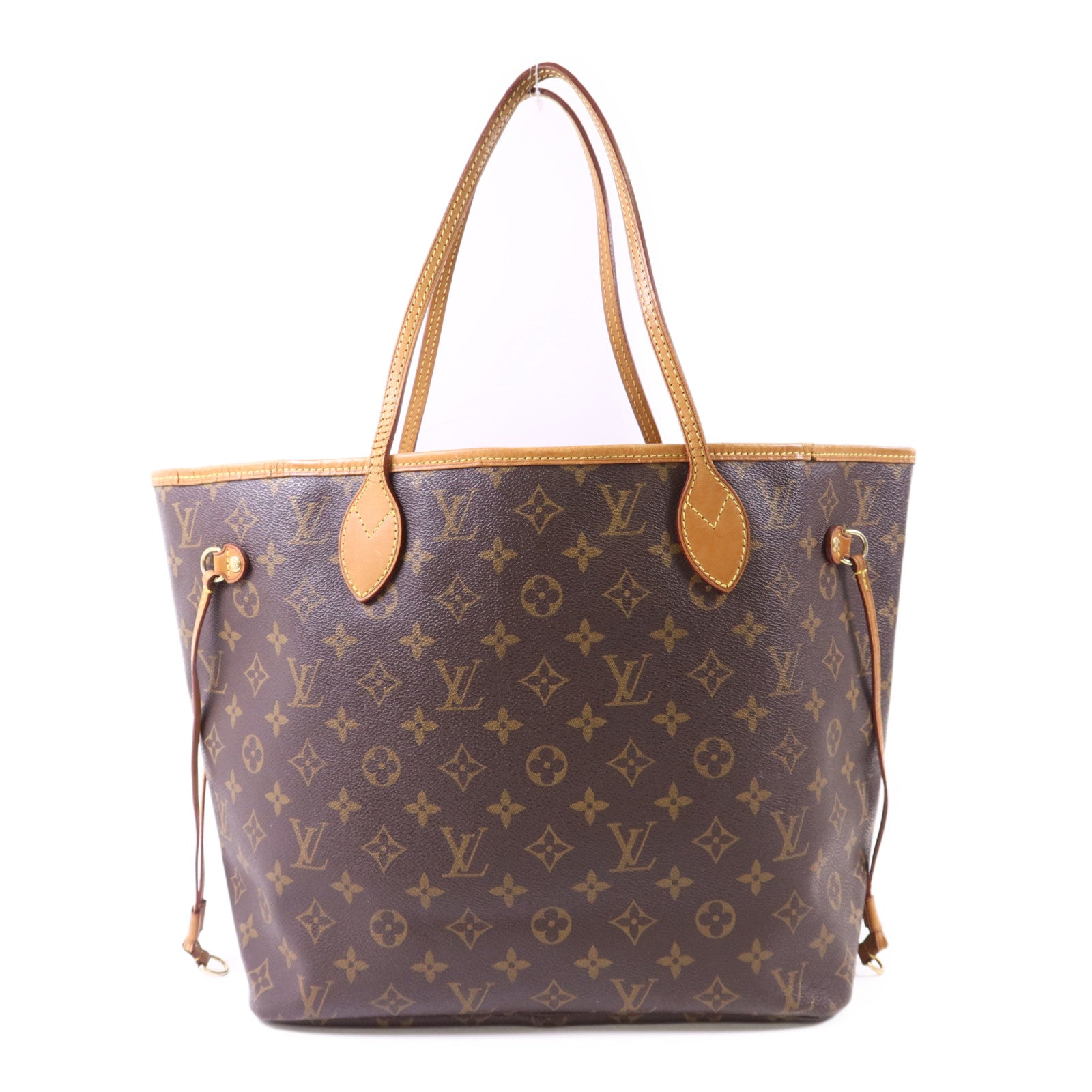 LOUIS VUITTON Monogram Neverfull MM金扣手挽袋