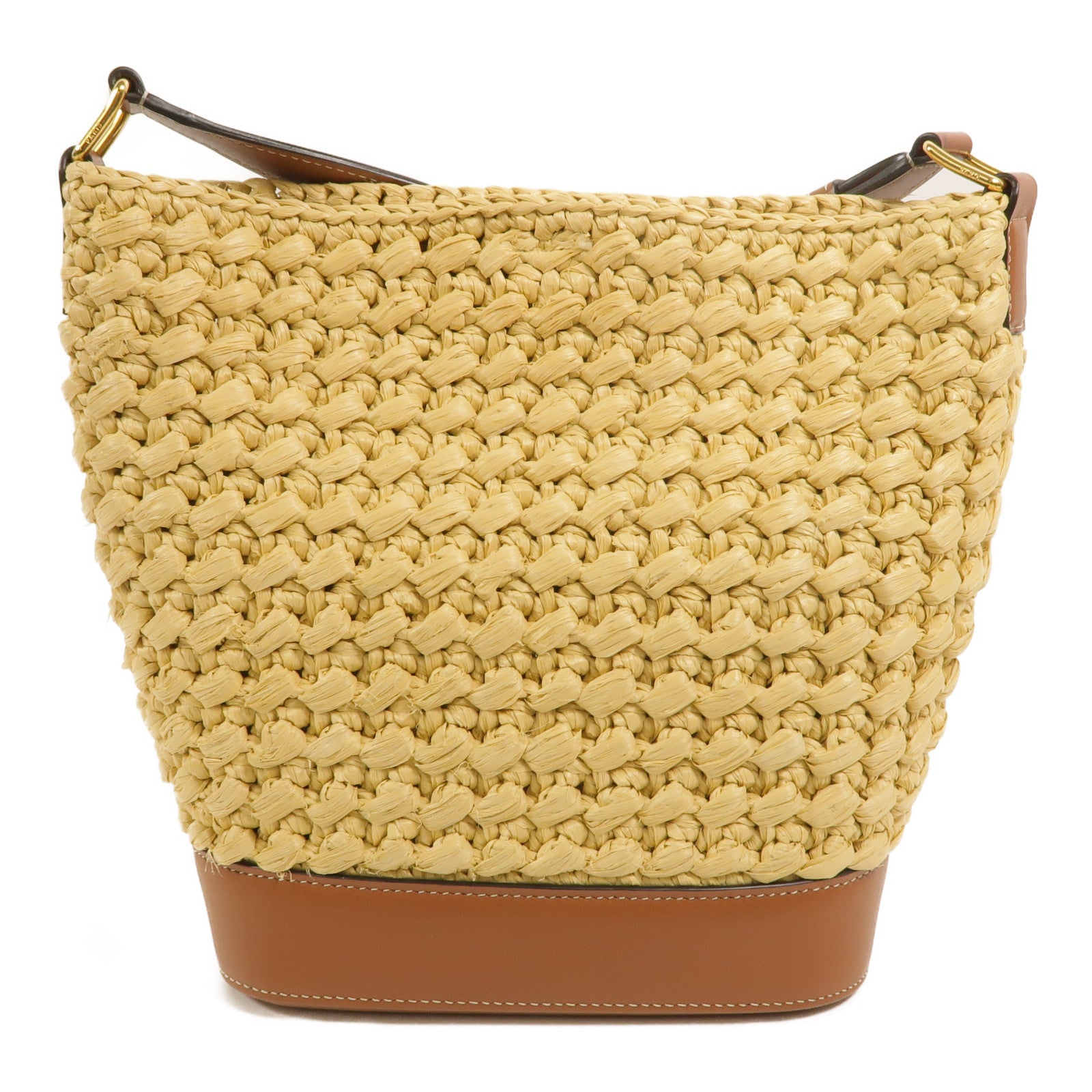 CELINE Raffia/牛皮皮革Small Bucket Cuir Triomphe肩背袋