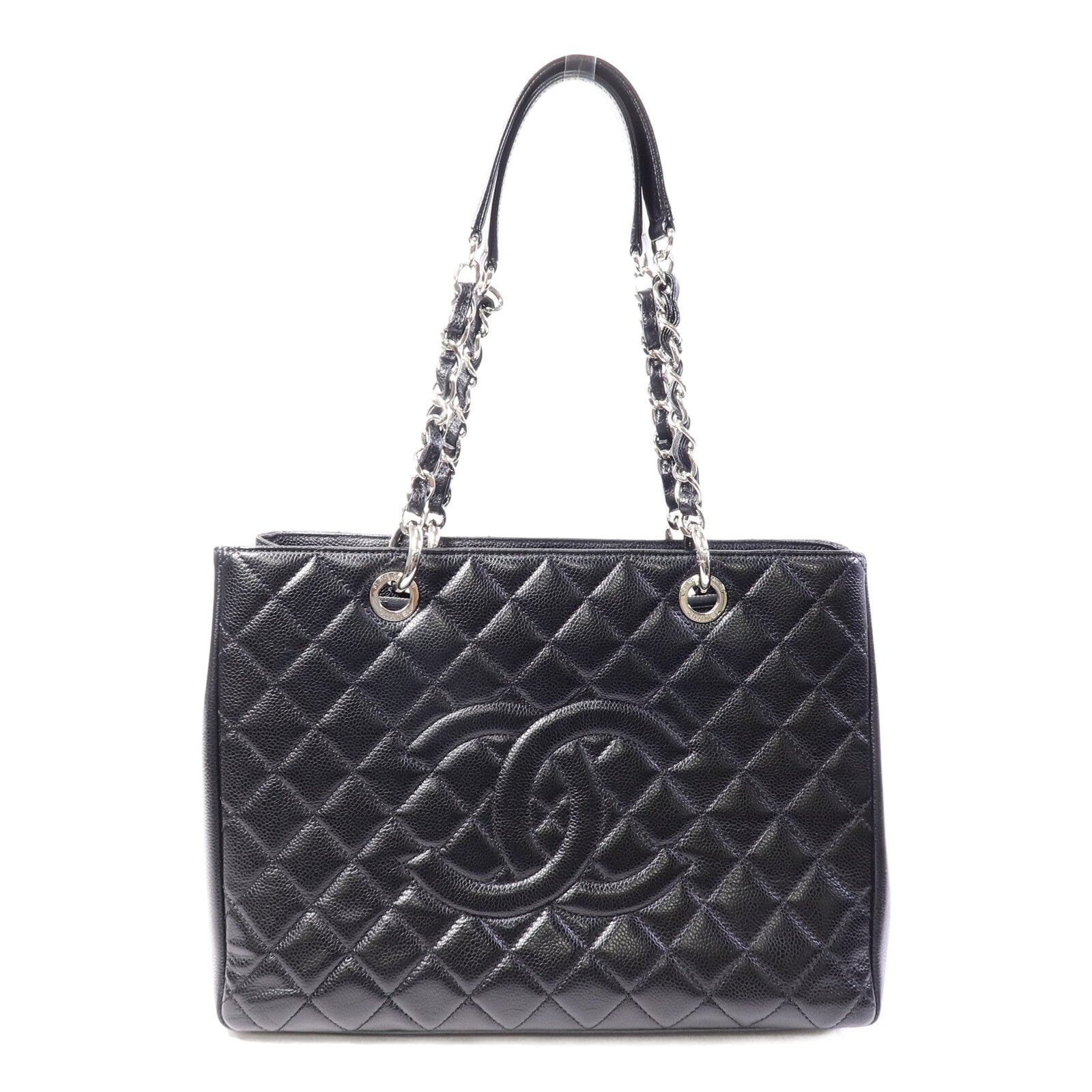 CHANEL 牛皮皮革GST Grand Shopping Tote Bag鏈帶肩背袋