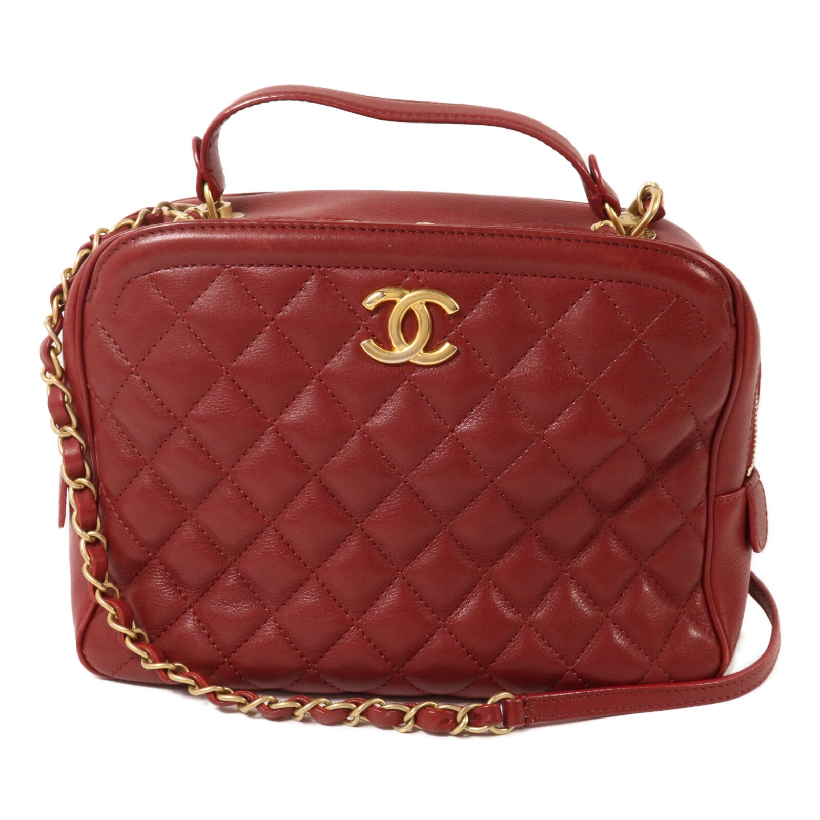 CHANEL 羊皮皮革Chain Shoulder鏈帶手挽肩背兩用袋