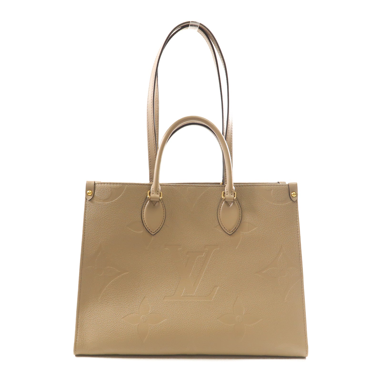 LOUIS VUITTON Monogram Empreinte On The Go MM金扣手挽肩背兩用袋