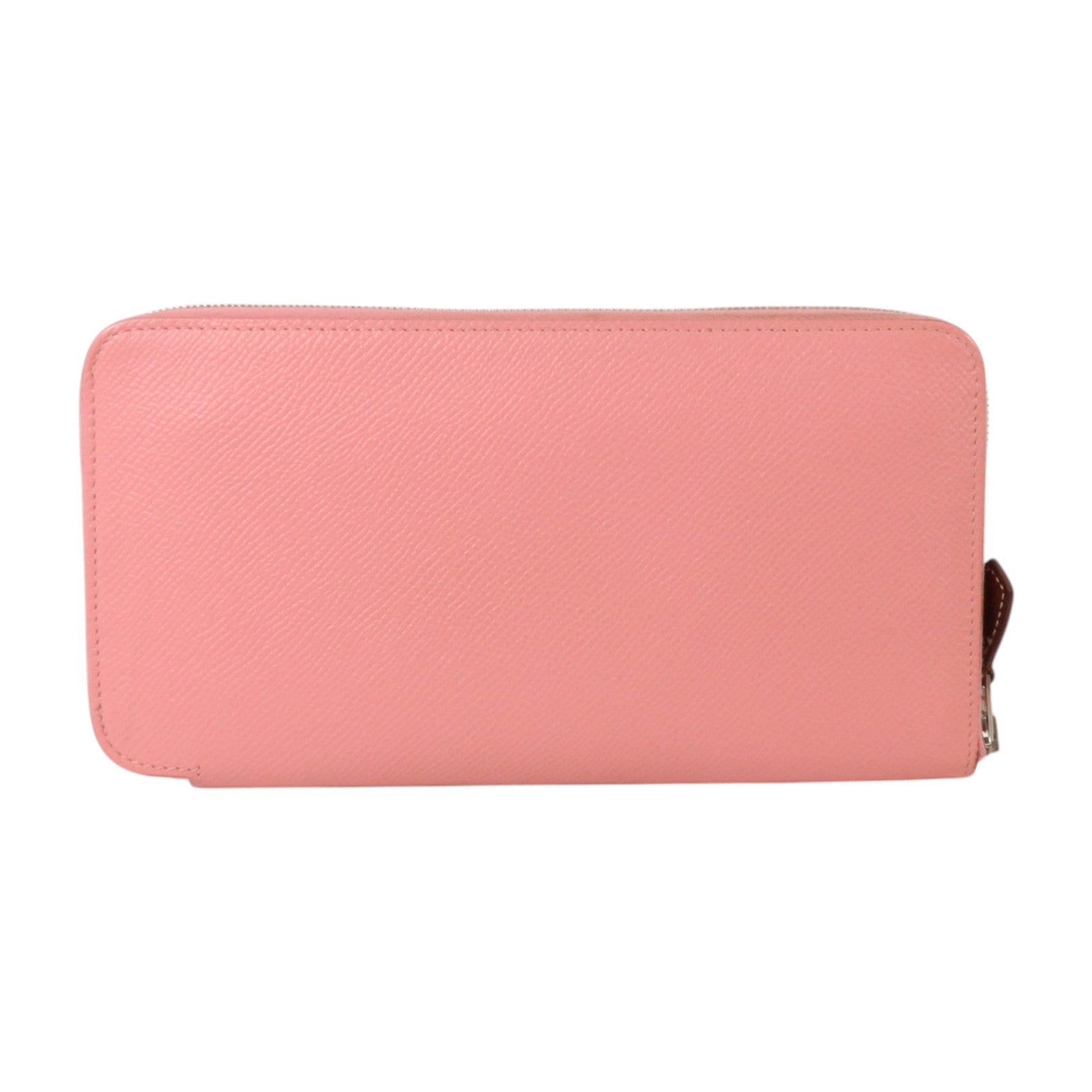 HERMES Epsom皮革Silk In Long Wallet銀扣長錢包Rose Azalee
