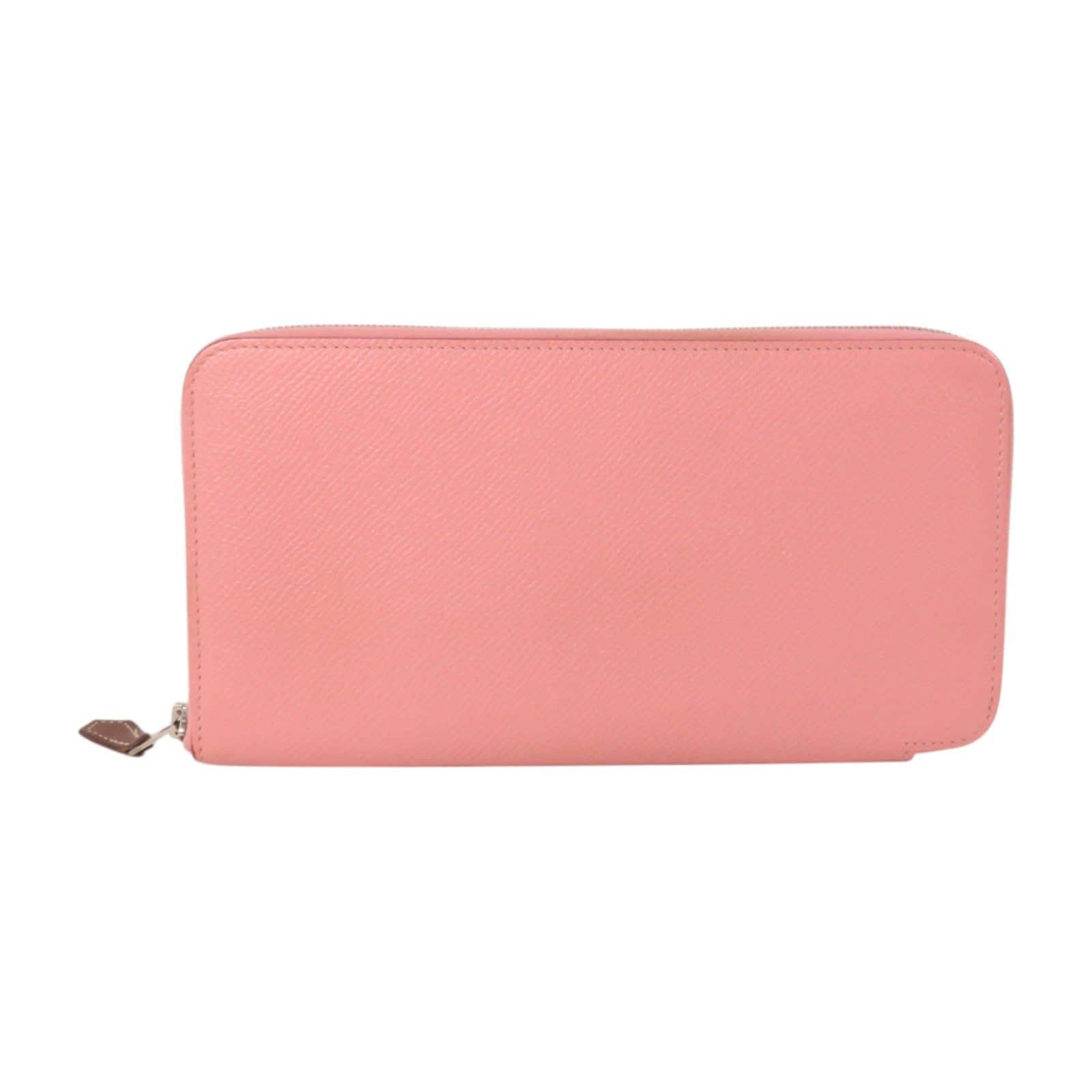 HERMES Epsom皮革Silk In Long Wallet銀扣長錢包Rose Azalee