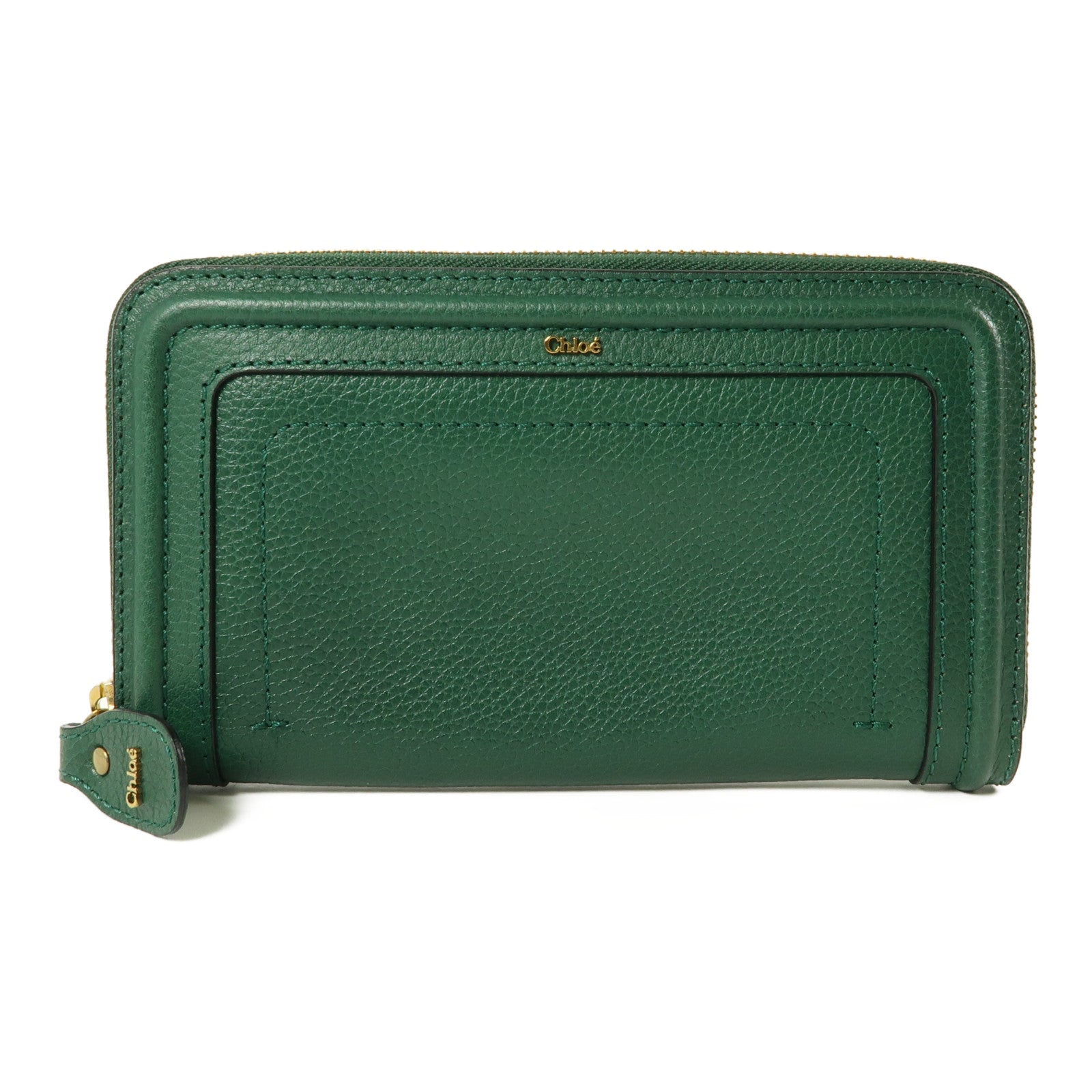 Chloe 牛皮皮革Long Wallet金扣長錢包綠色