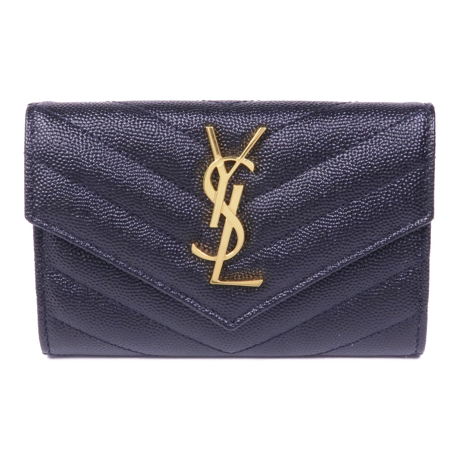 YVES SAINT LAURENT 牛皮皮革Wallet金扣錢包