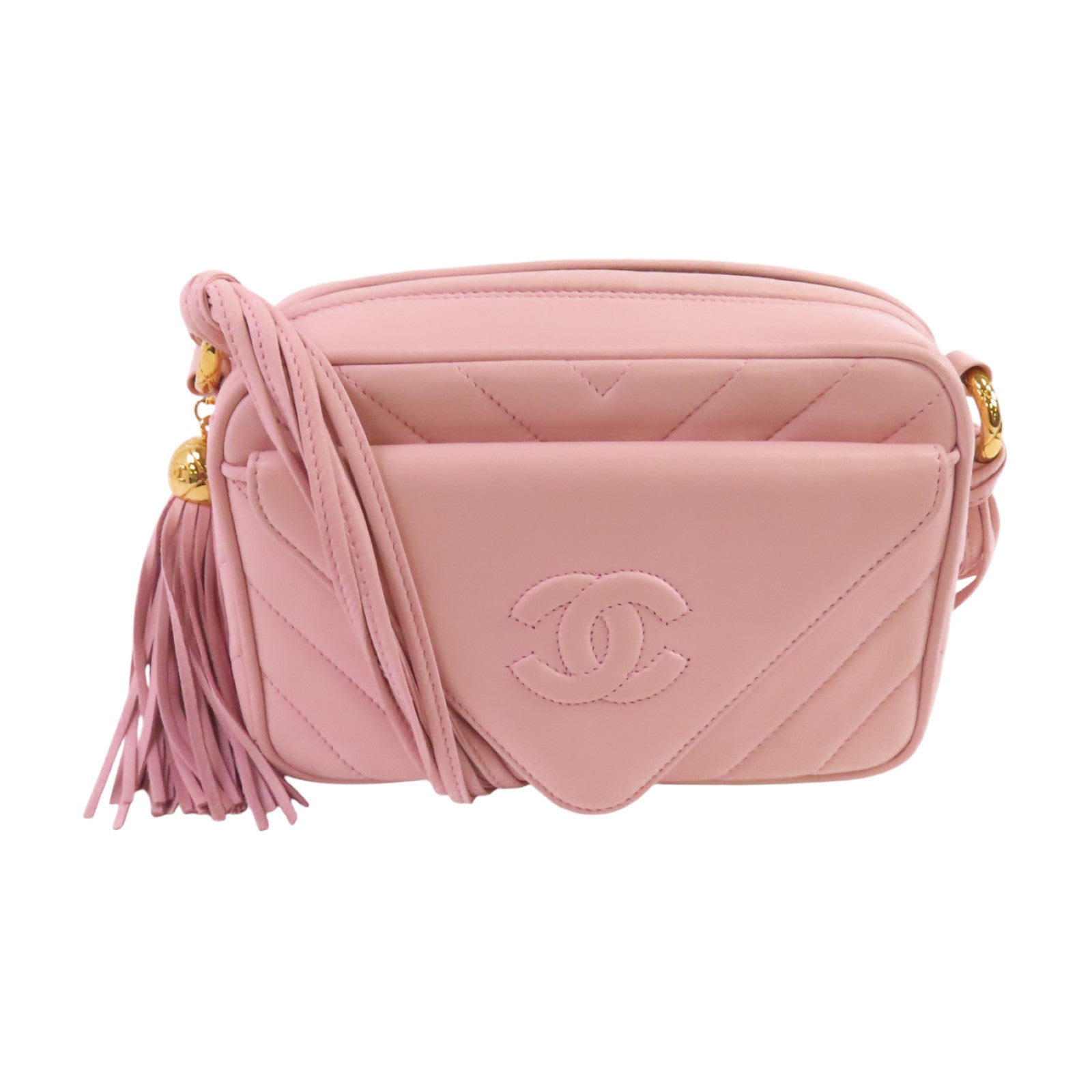 CHANEL 羊皮皮革Shoulder Bag金扣肩背袋
