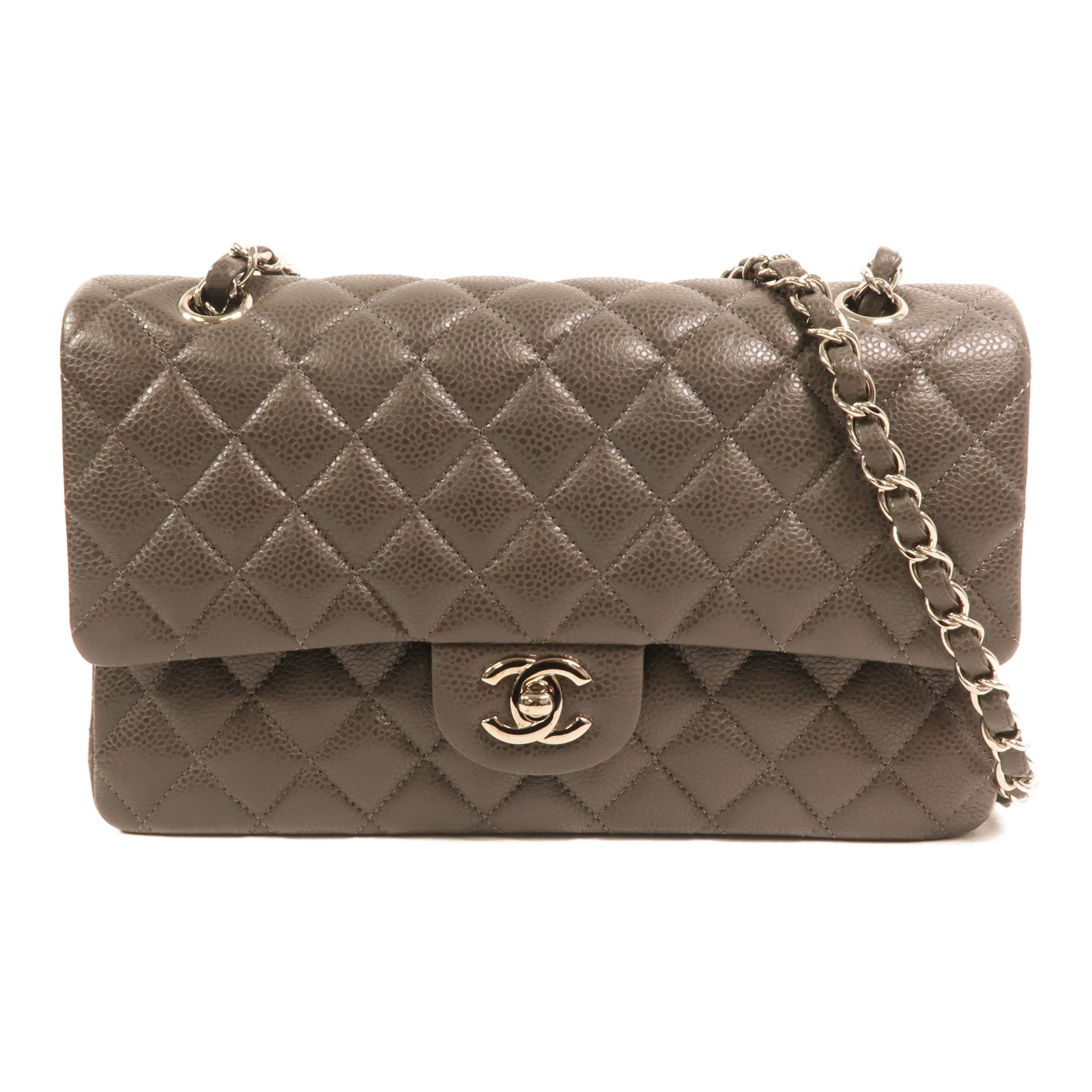 CHANEL 牛皮皮革Classic 25銀扣鏈帶肩背袋