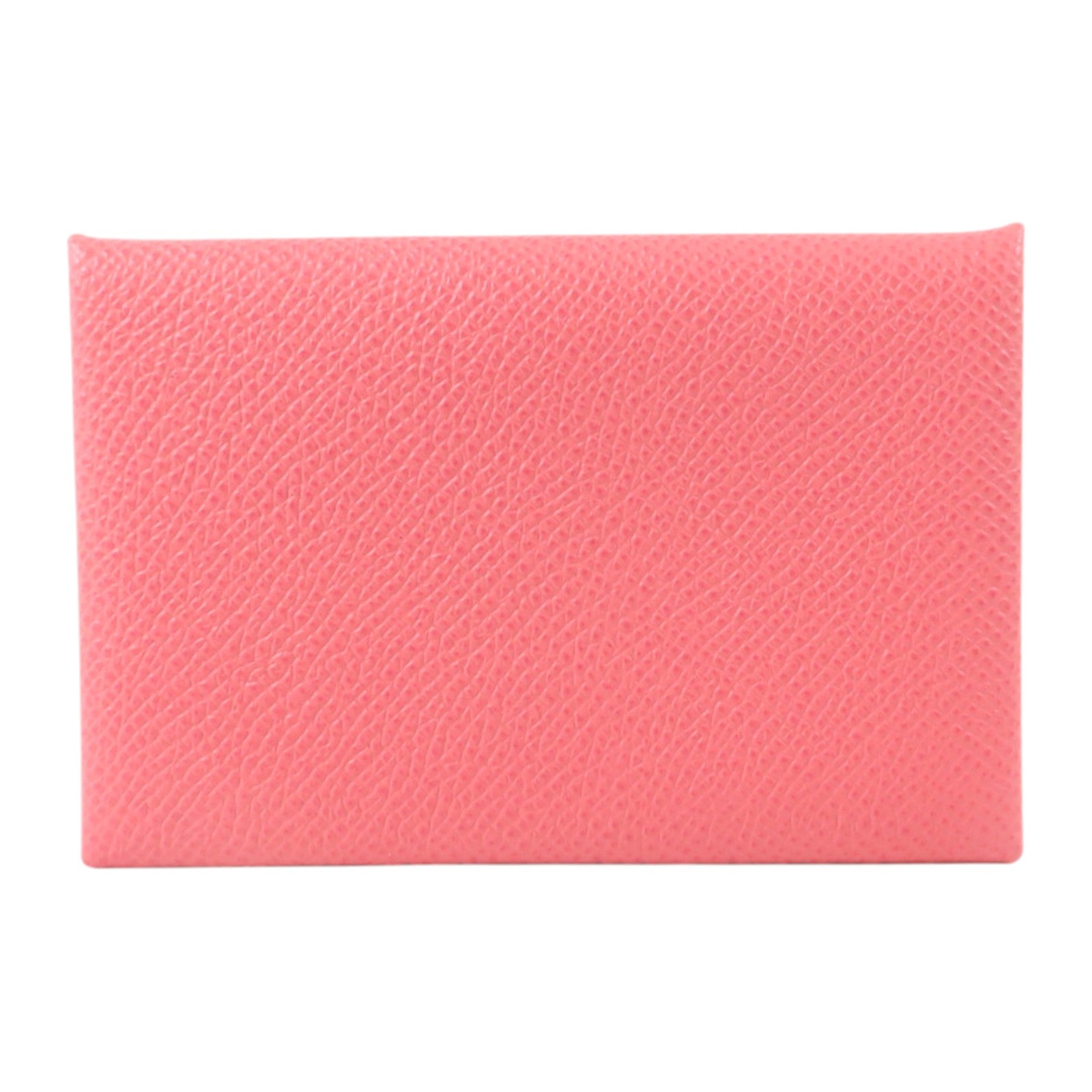 HERMES Epsom皮革Calvi Card Case銀扣卡片套Rose Azalee
