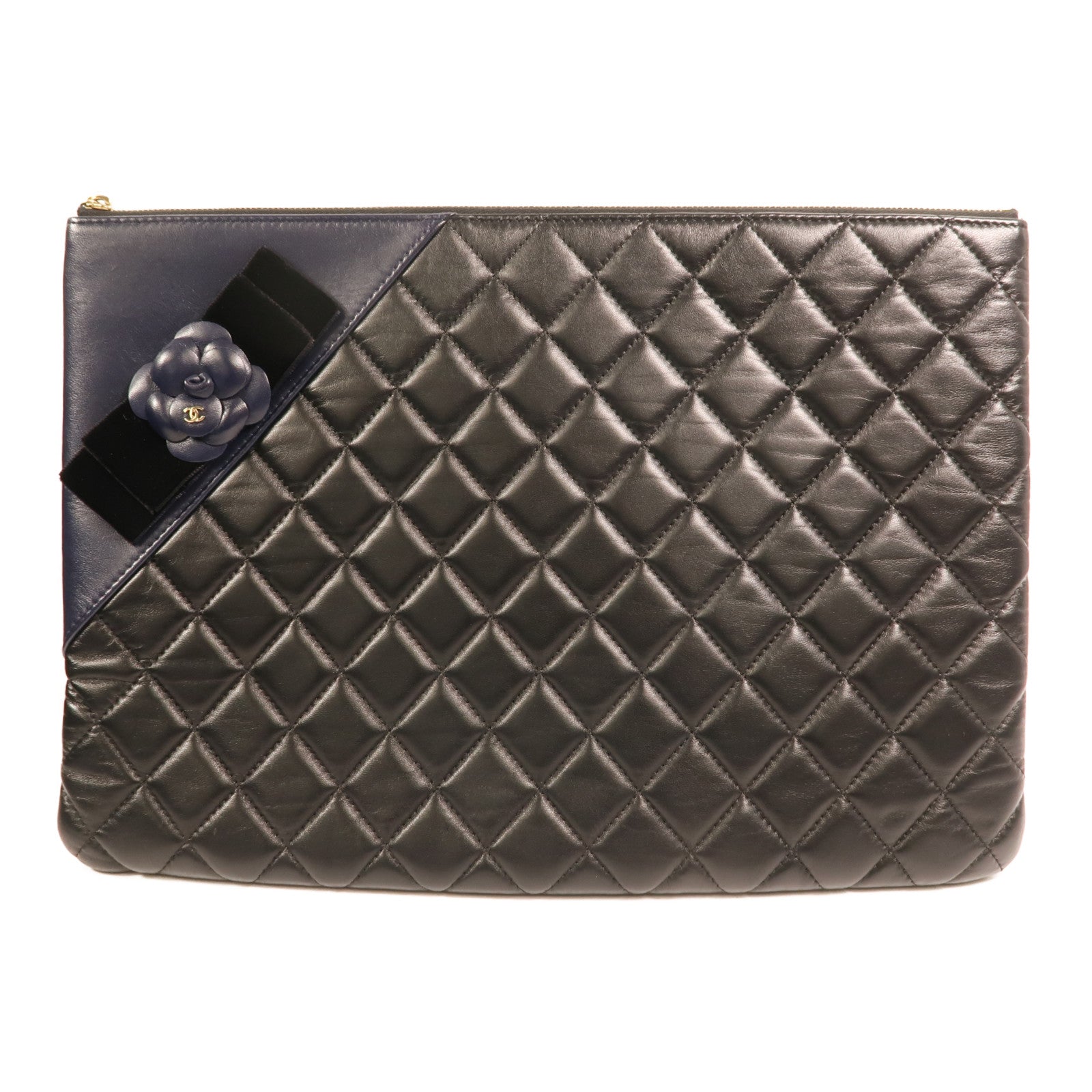 CHANEL 羊皮皮革Clutch金扣手拿包