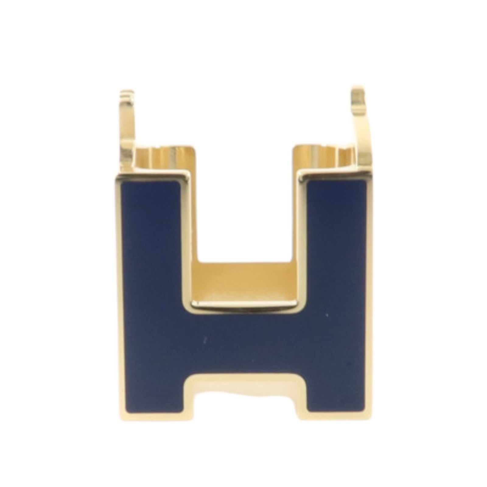 HERMES 金屬/琺瑯H Cheval Scarf Ring絲巾環Bleu Marine/Alezan