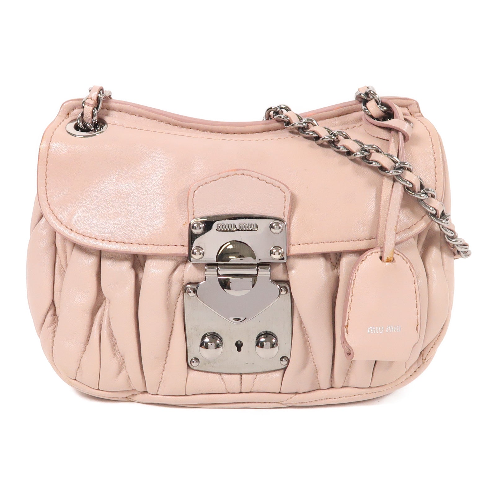 Miu Miu 羊皮皮革Shoulder Bag銀扣肩背袋