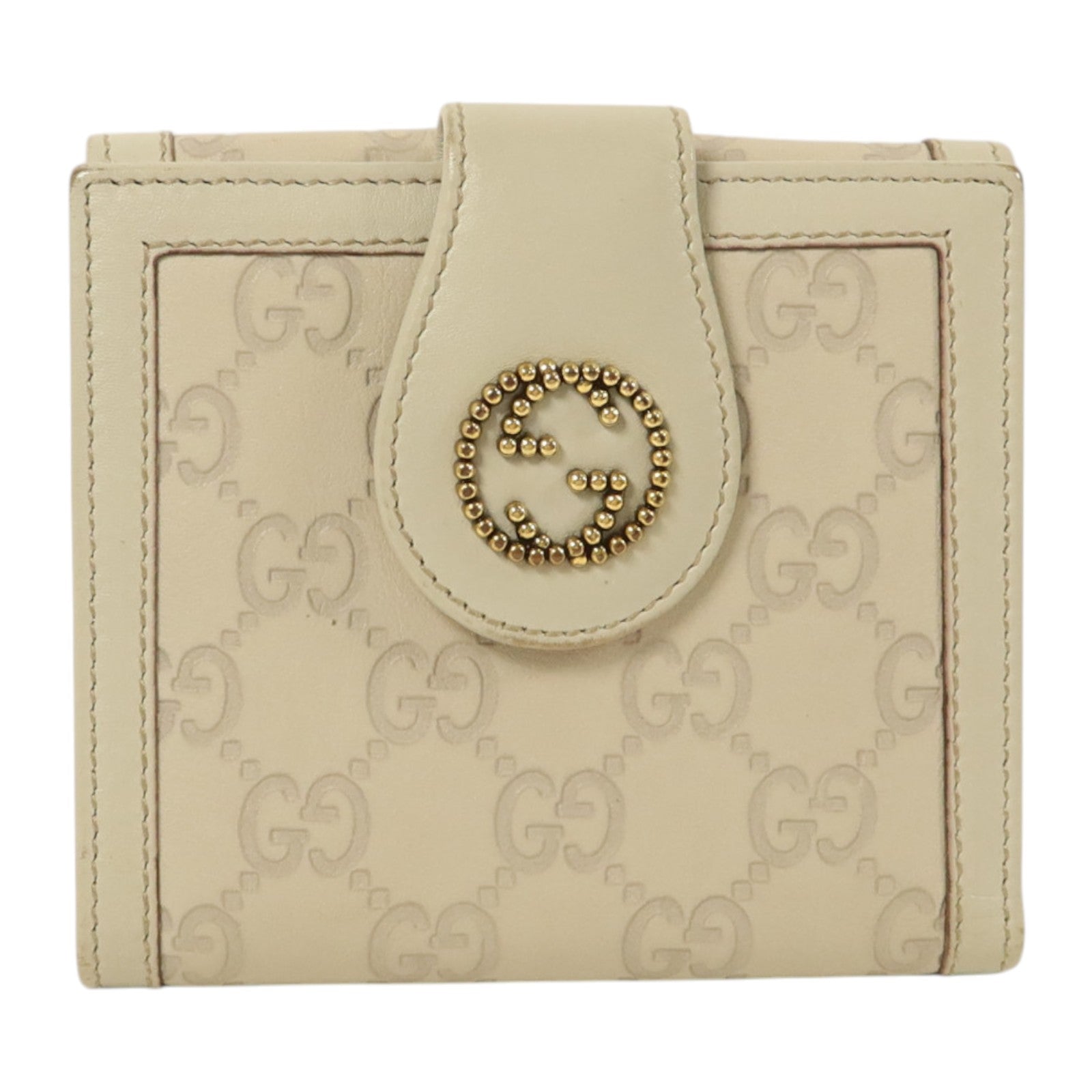 GUCCI 【激減優惠】牛皮皮革Wallet金扣錢包