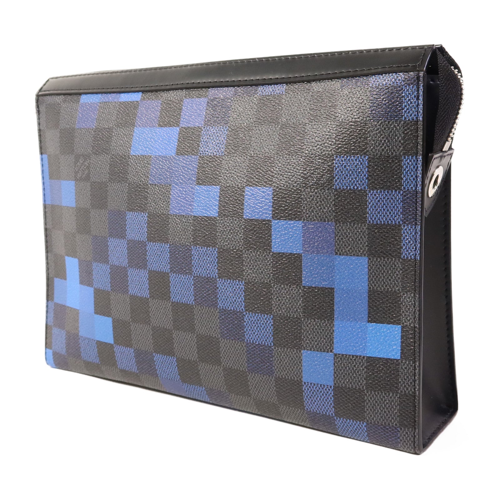 LOUIS VUITTON Damier Graphite Pixel Pochette Voyage MM銀扣手拿包