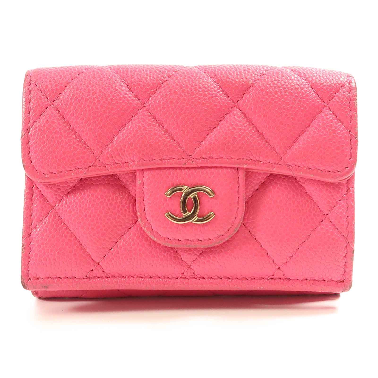 CHANEL 牛皮皮革Wallet金扣錢包