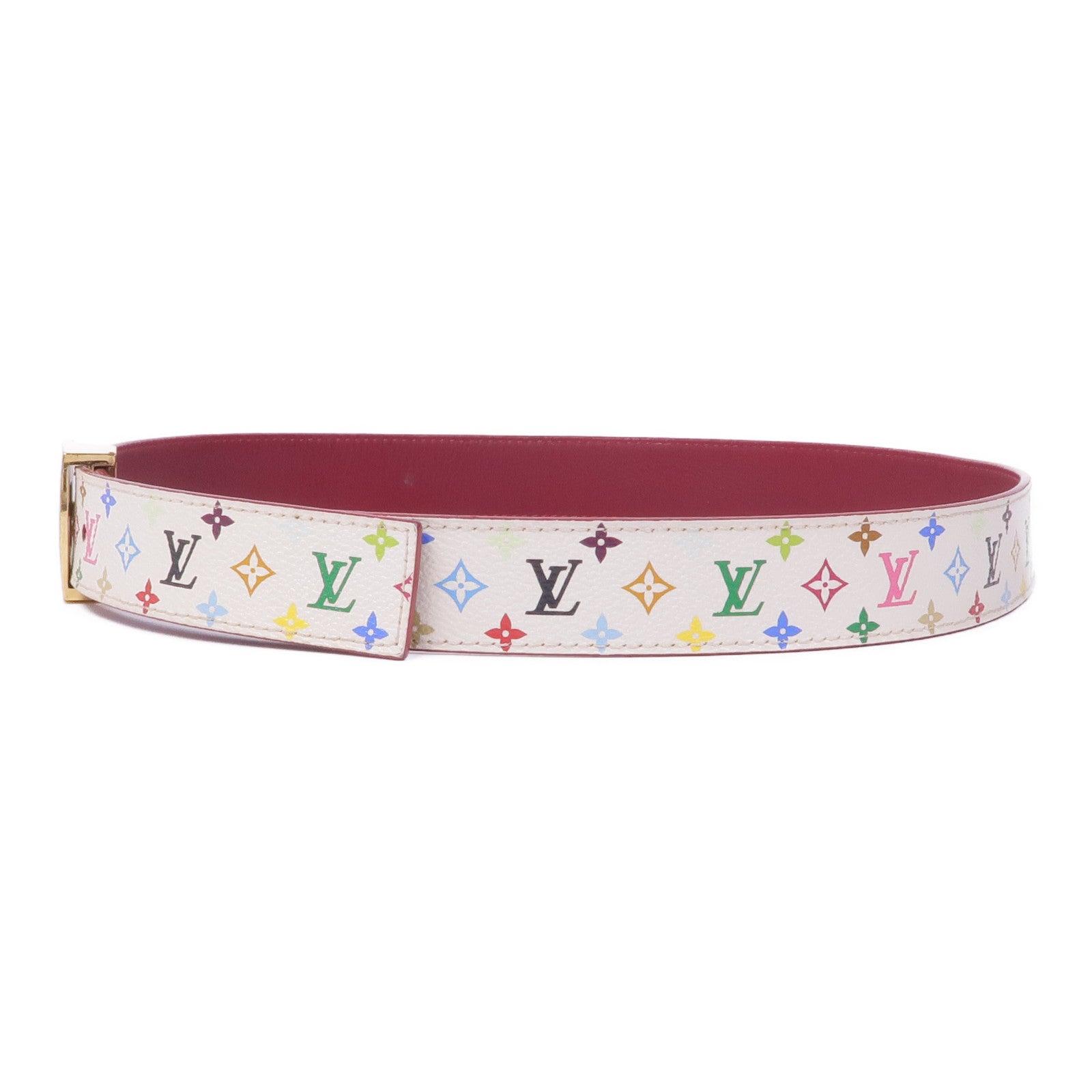 LOUIS VUITTON Monogram Multicolore Belt金扣腰帶