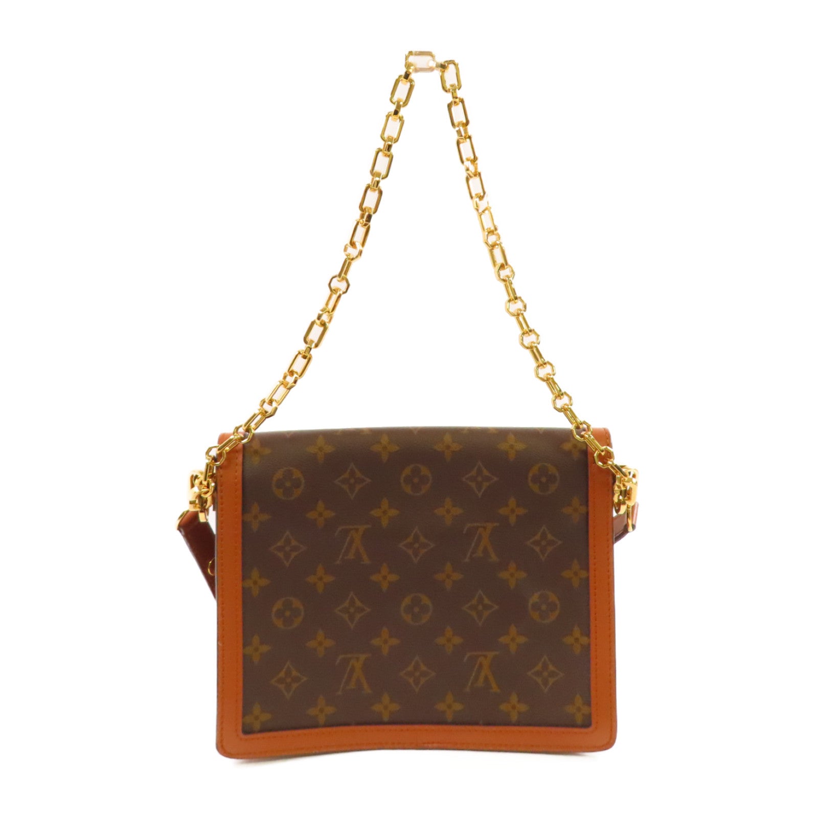LOUIS VUITTON Monogram Reverse Dauphine MM 2Way Shoulder Bag金扣手挽肩背兩用袋啡色