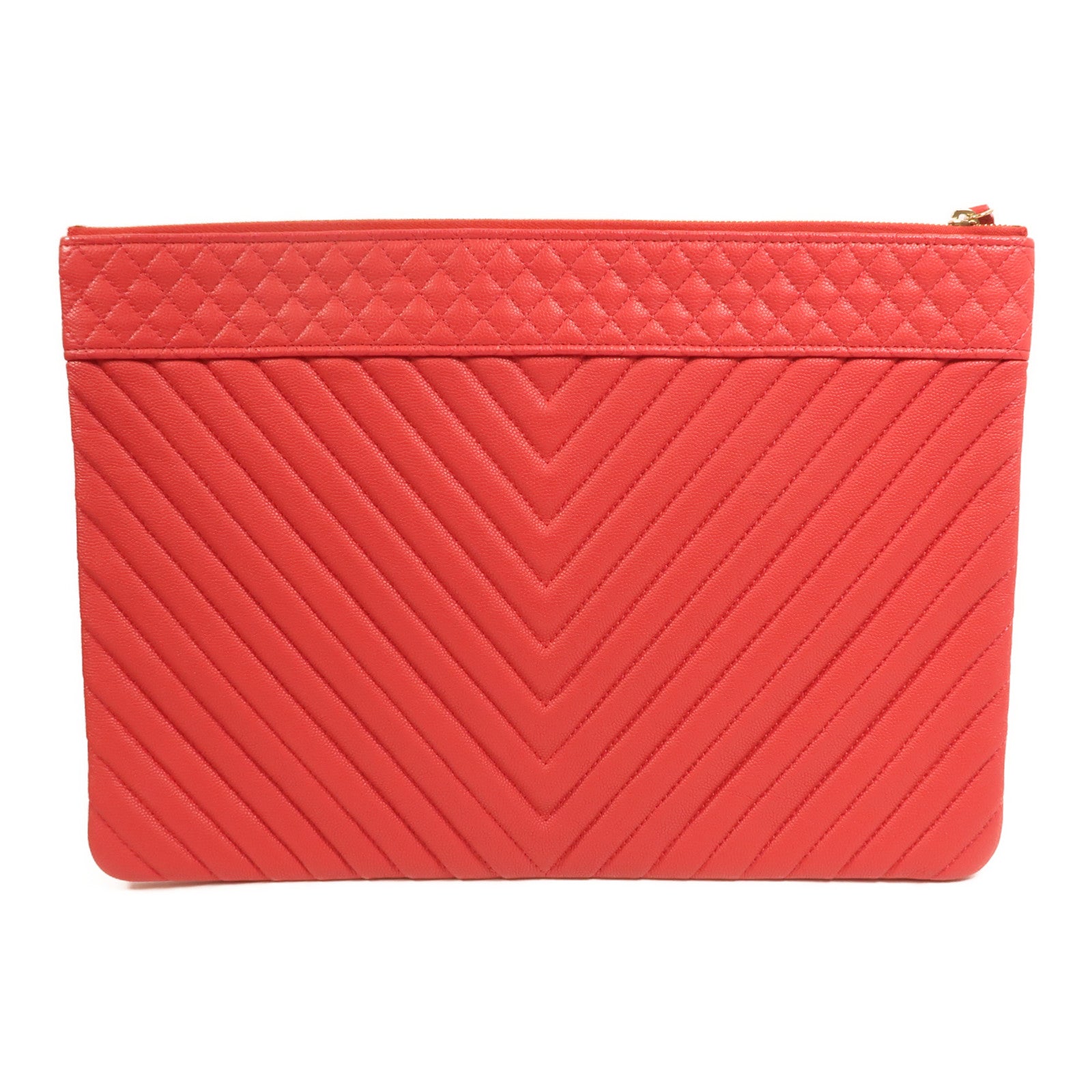 CHANEL 牛皮皮革Clutch金扣手拿包