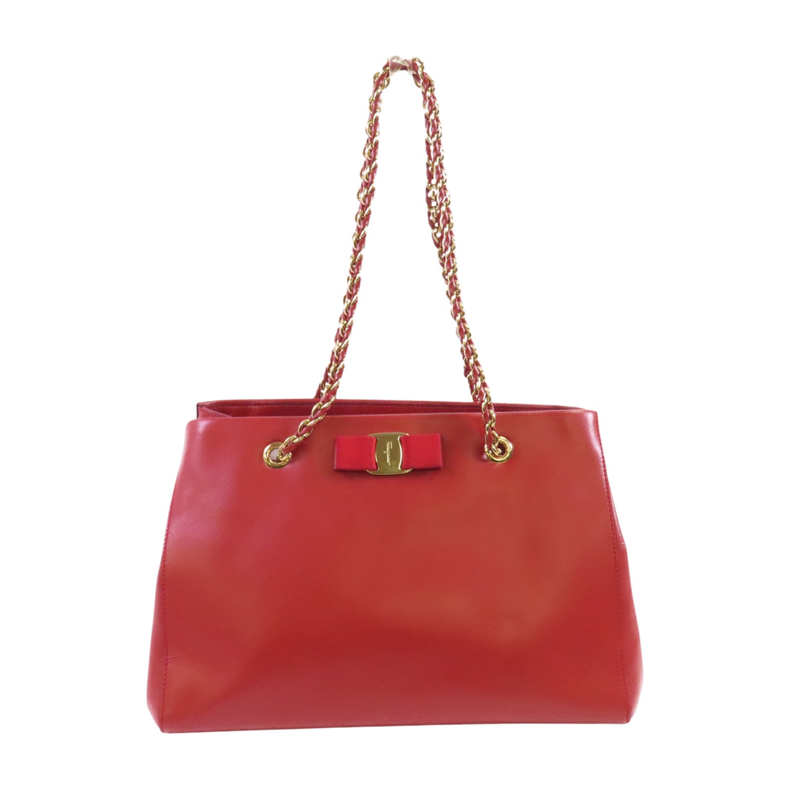 Salvatore Ferragamo 牛皮皮革Shoulder Bag金扣鏈帶肩背袋