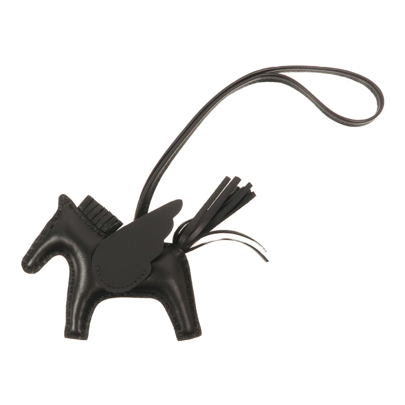 HERMES Swift/Milo皮革Rodeo Pagase PM掛飾Noir