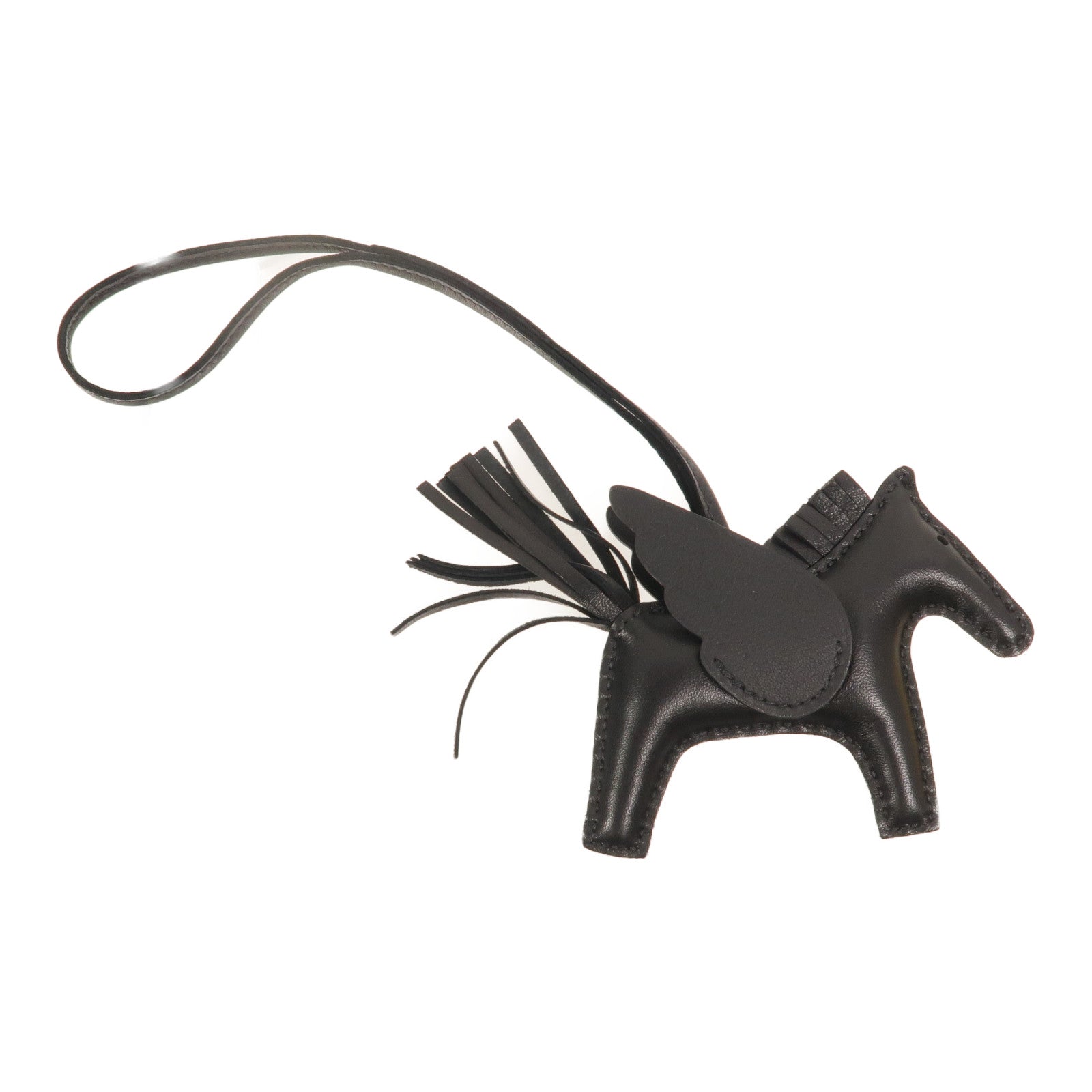 HERMES Swift/Milo皮革Rodeo Pagase PM掛飾Noir