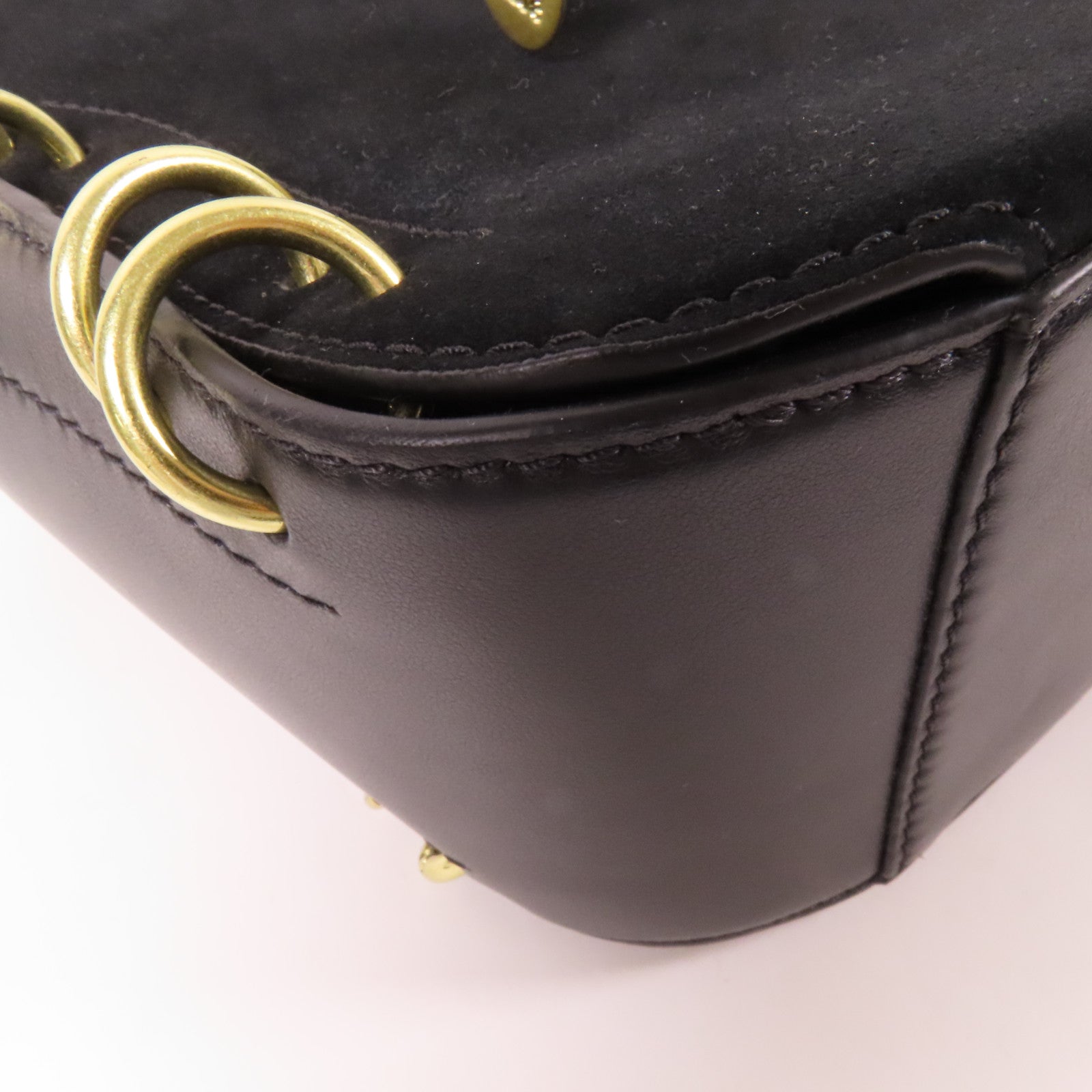 SEE BY CHLOE 麂皮/牛皮皮革Shoulder Bag金扣肩背袋