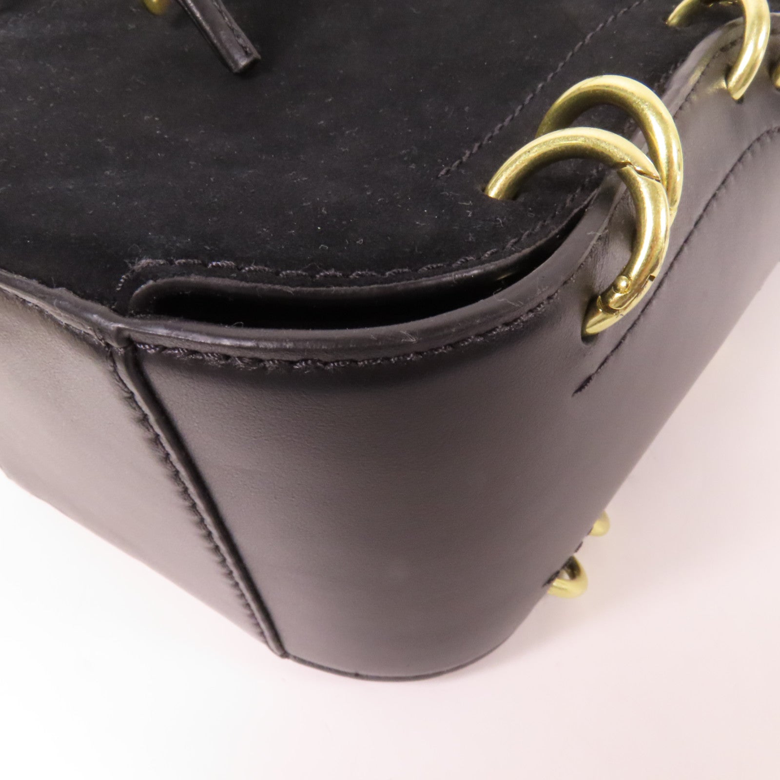 SEE BY CHLOE 麂皮/牛皮皮革Shoulder Bag金扣肩背袋