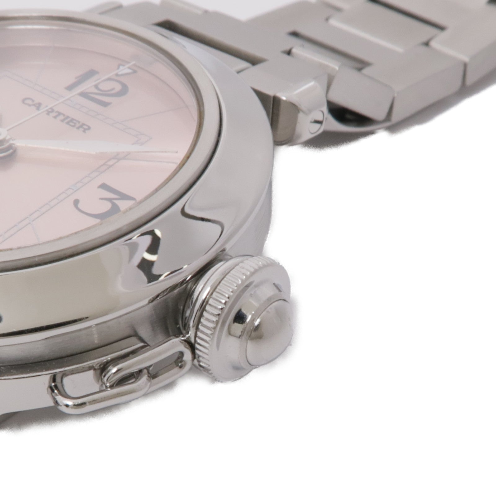 CARTIER Pasha C Big Date W31058M7 Automatic Watch Stainless Steel Pink